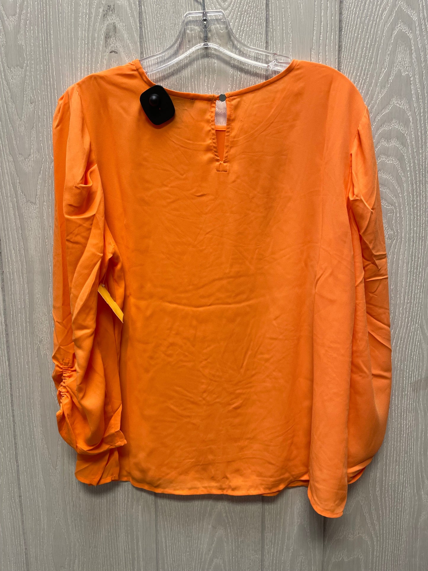 Blouse Long Sleeve By Dkny In Orange, Size: M