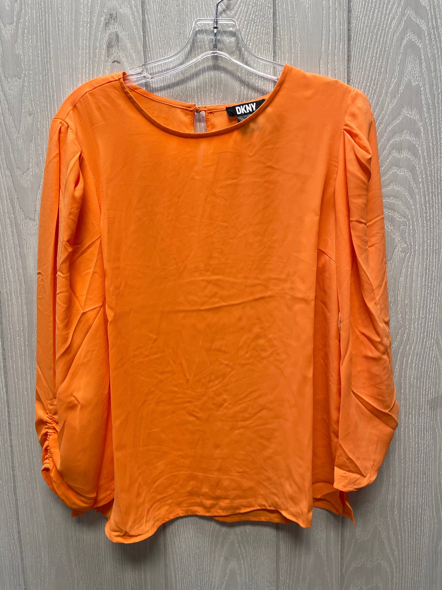 Blouse Long Sleeve By Dkny In Orange, Size: M