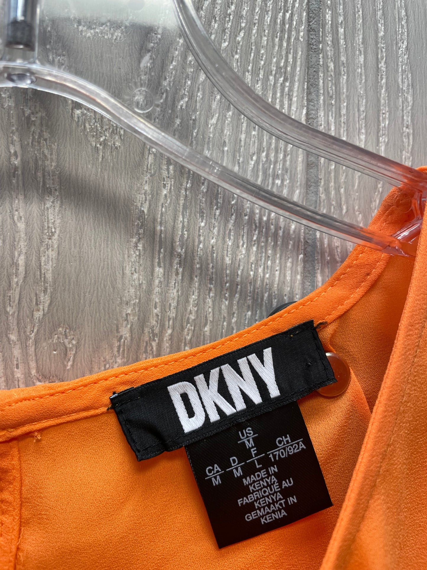 Blouse Long Sleeve By Dkny In Orange, Size: M