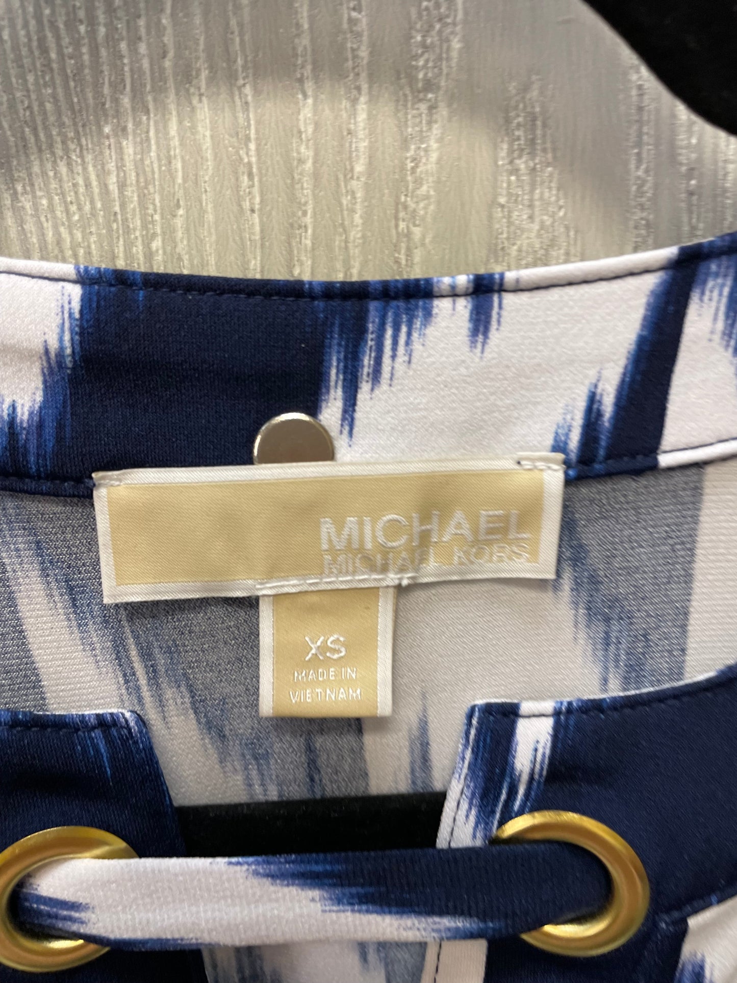 Dress Designer By Michael Kors In Blue & White, Size: Xs