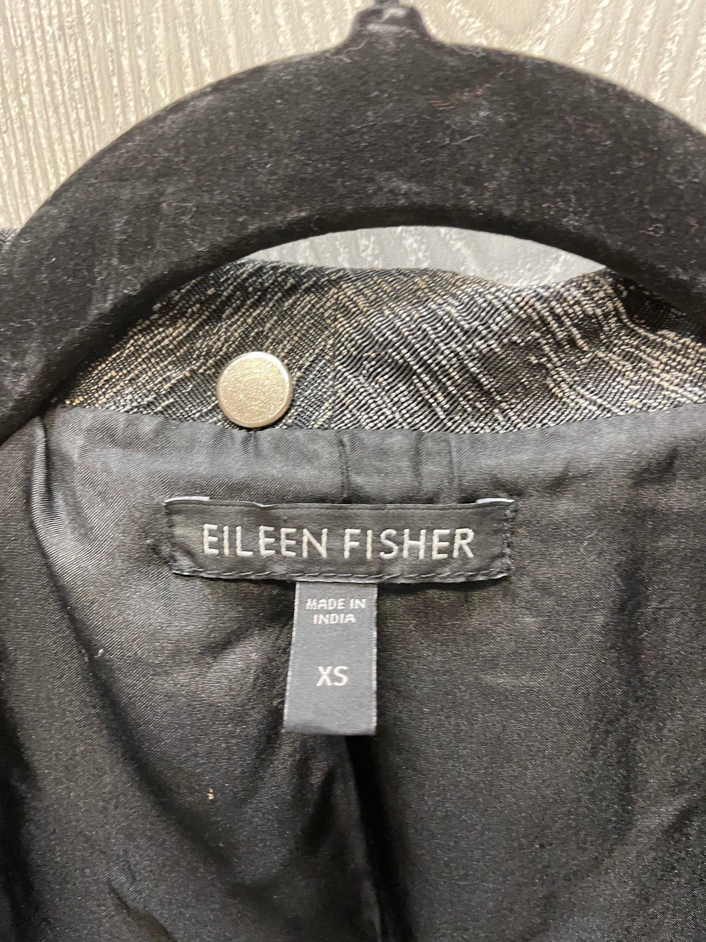 Blazer By Eileen Fisher In Black & Grey, Size: Xs