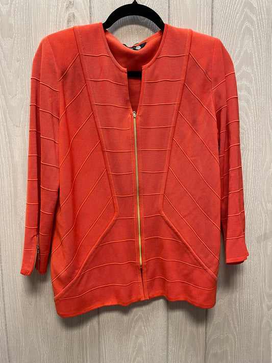 Sweater Cardigan By Misook In Orange, Size: M