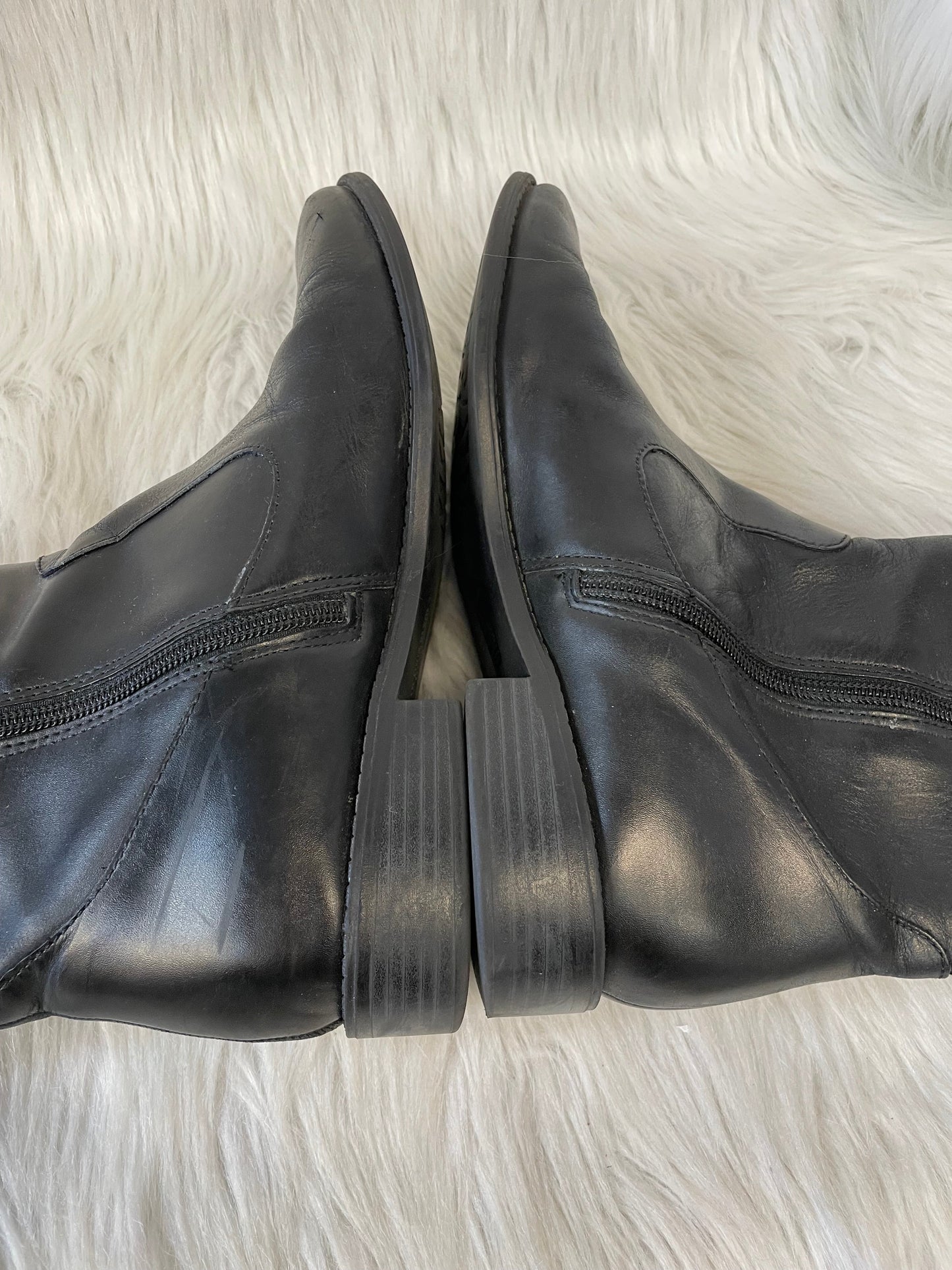 Boots Leather By Anne Klein In Black, Size: 9