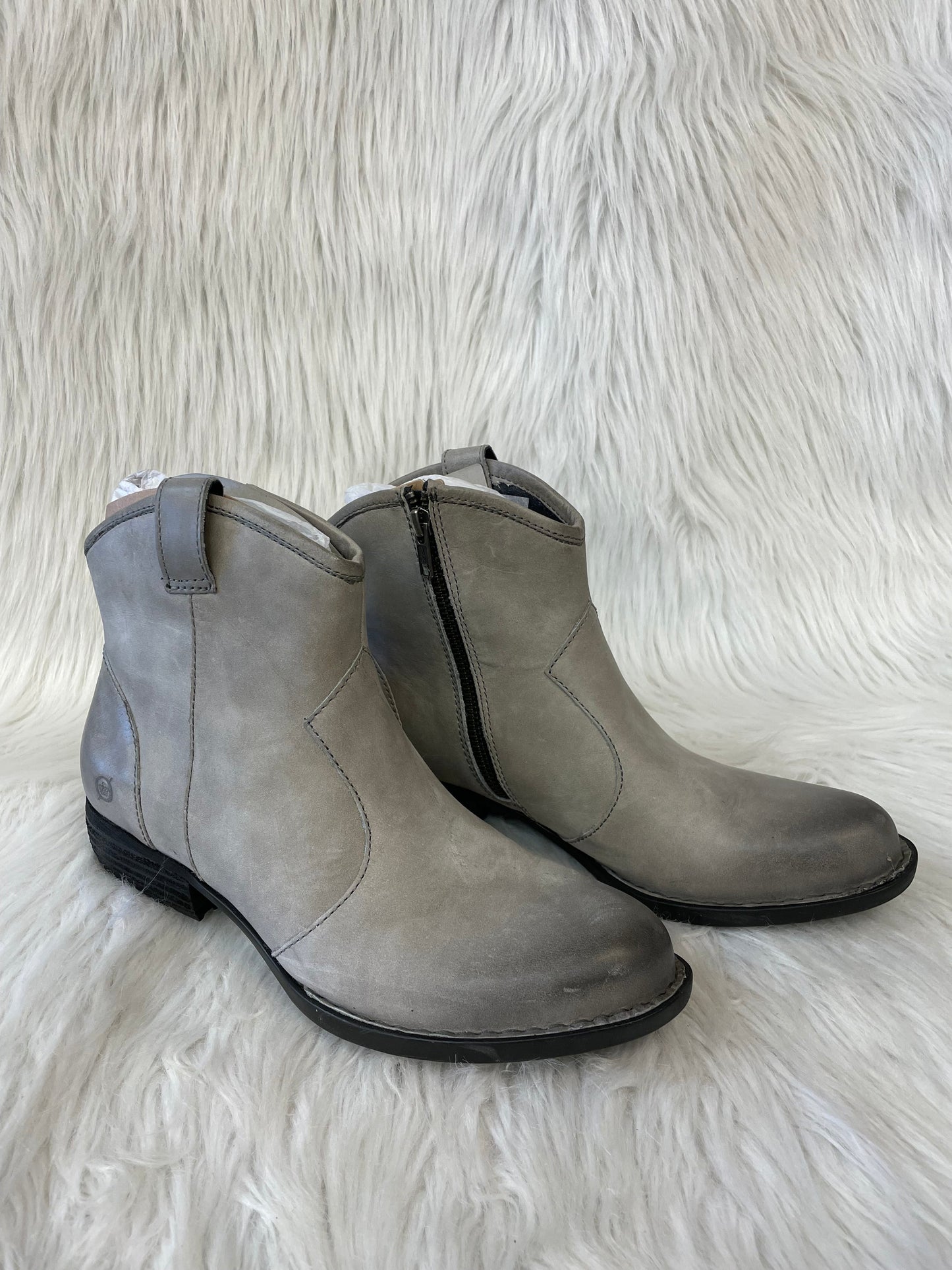 Boots Leather By Born In Grey, Size: 9