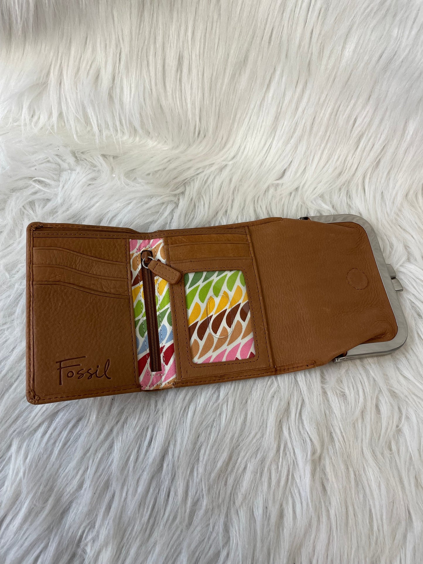 Wallet Leather By Fossil, Size: Small