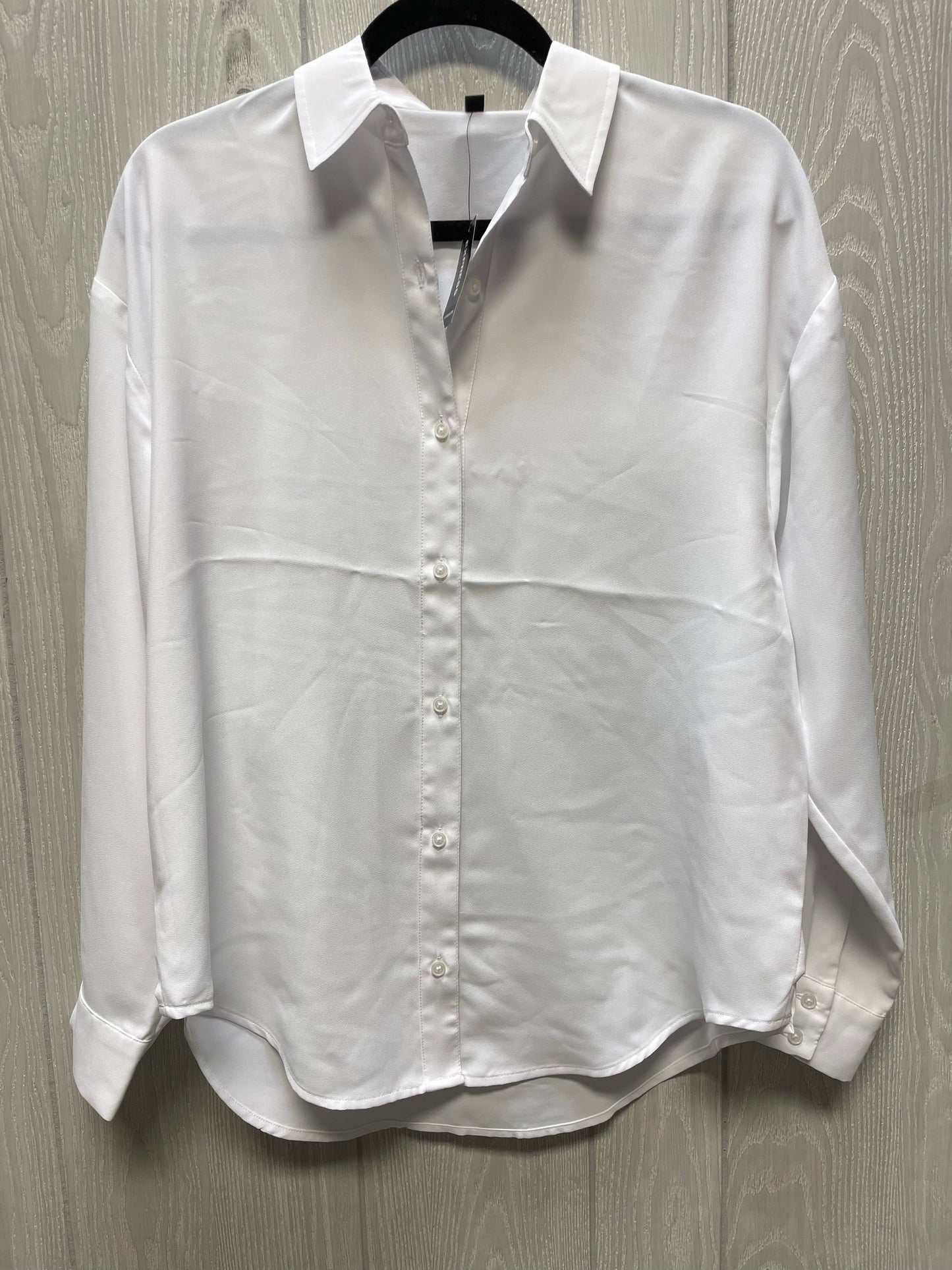 Blouse Long Sleeve By Express In White, Size: S