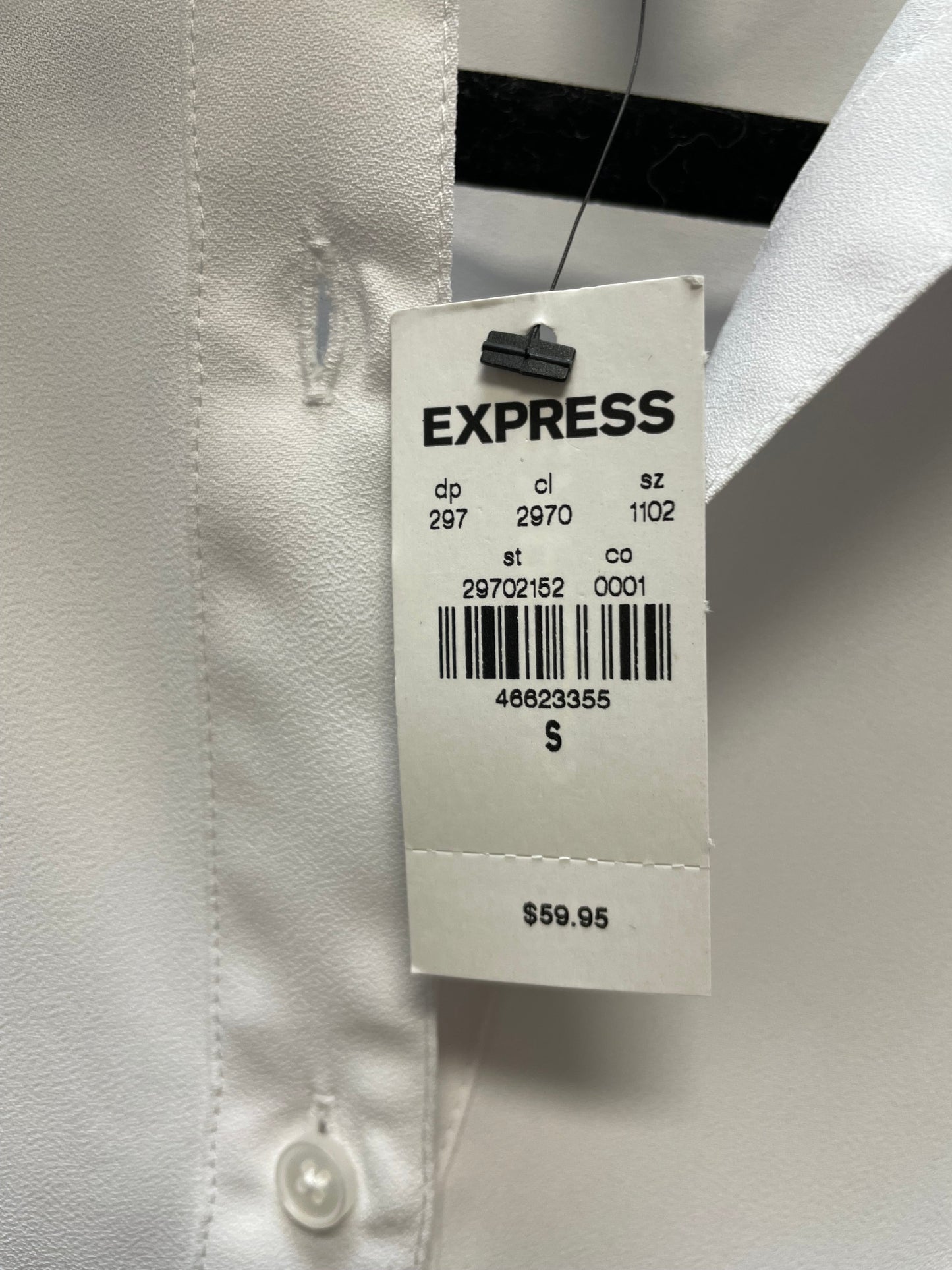 Blouse Long Sleeve By Express In White, Size: S