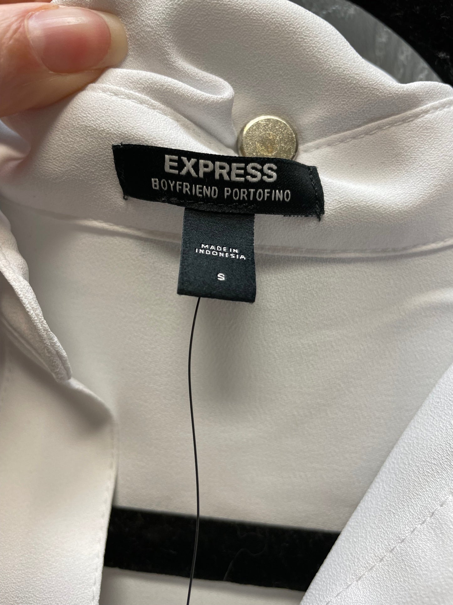 Blouse Long Sleeve By Express In White, Size: S