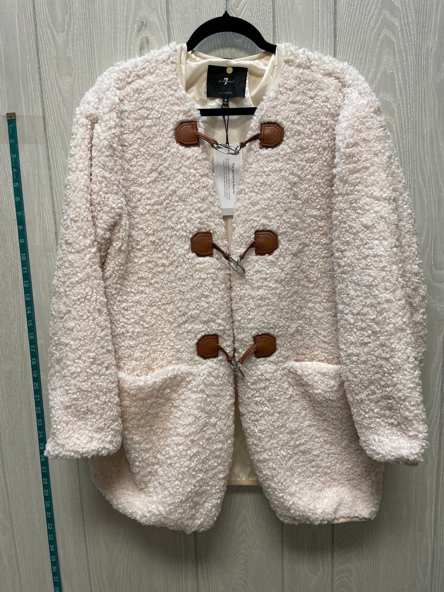 Coat Faux Fur & Sherpa By 7 For All Mankind In Cream, Size: M