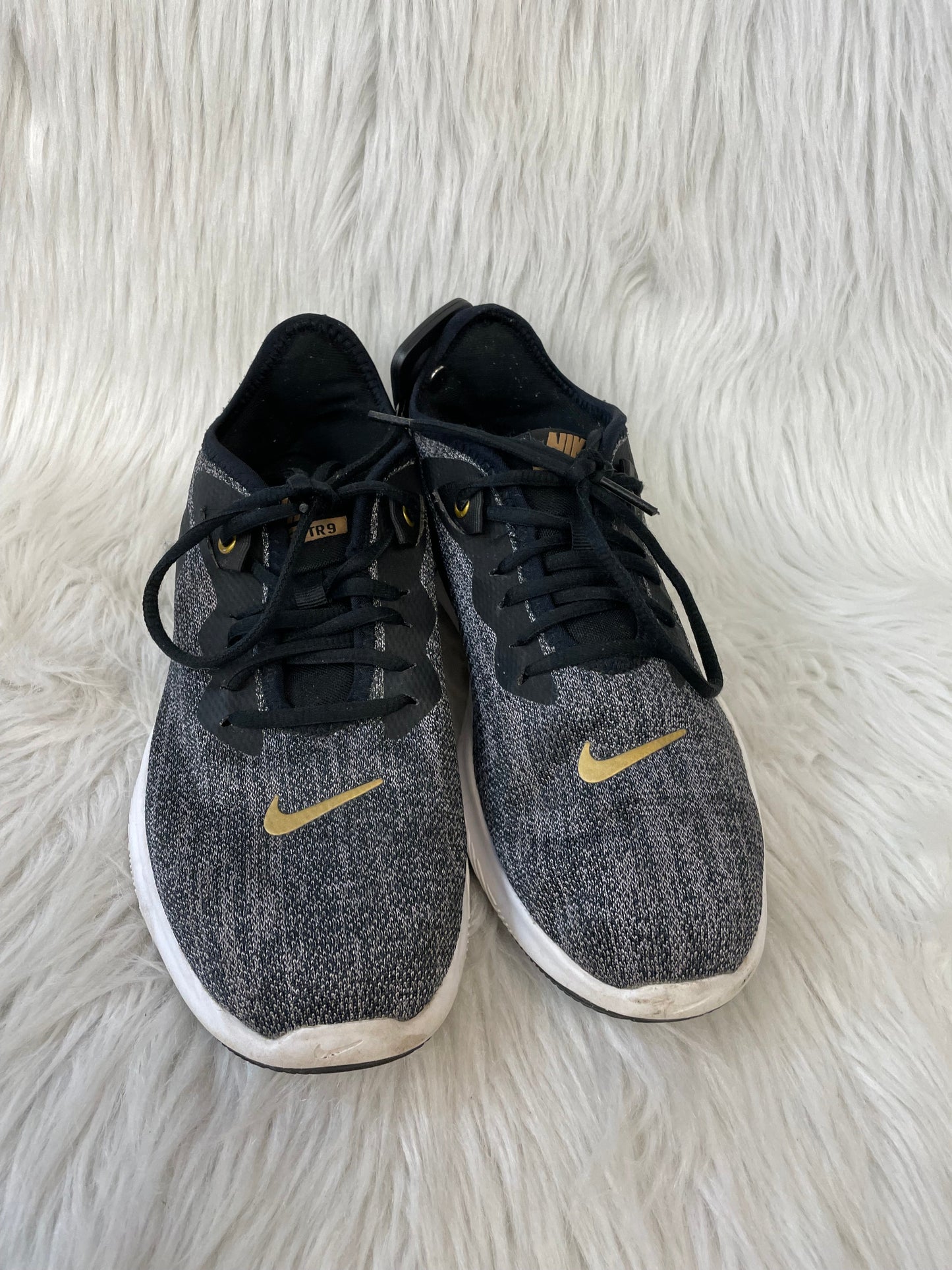 Shoes Athletic By Nike In Black & Gold, Size: 8