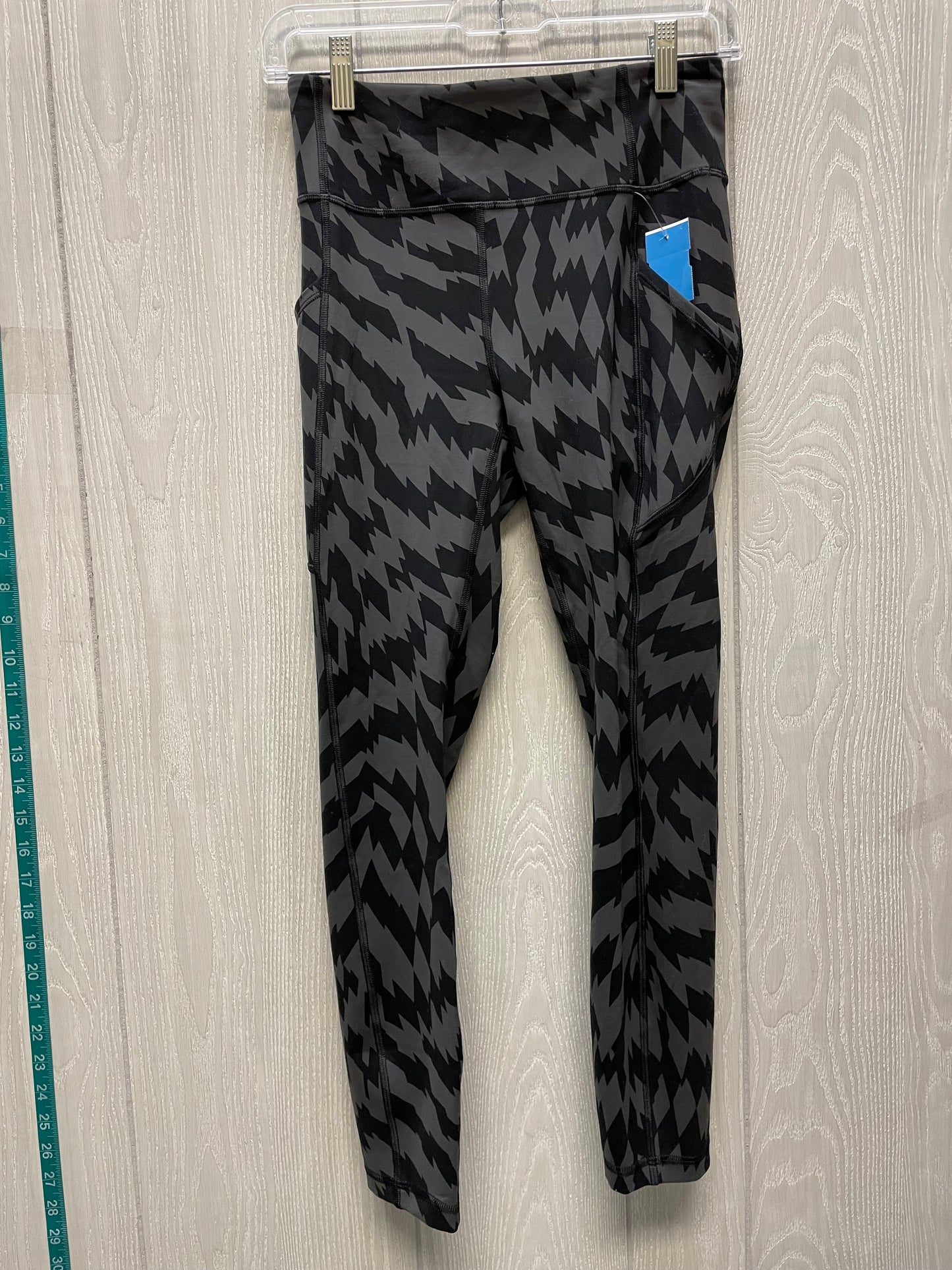 Athletic Leggings By Lululemon In Black & Grey, Size: S