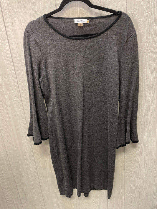 Dress Sweater By Calvin Klein In Black & Grey, Size: Xl