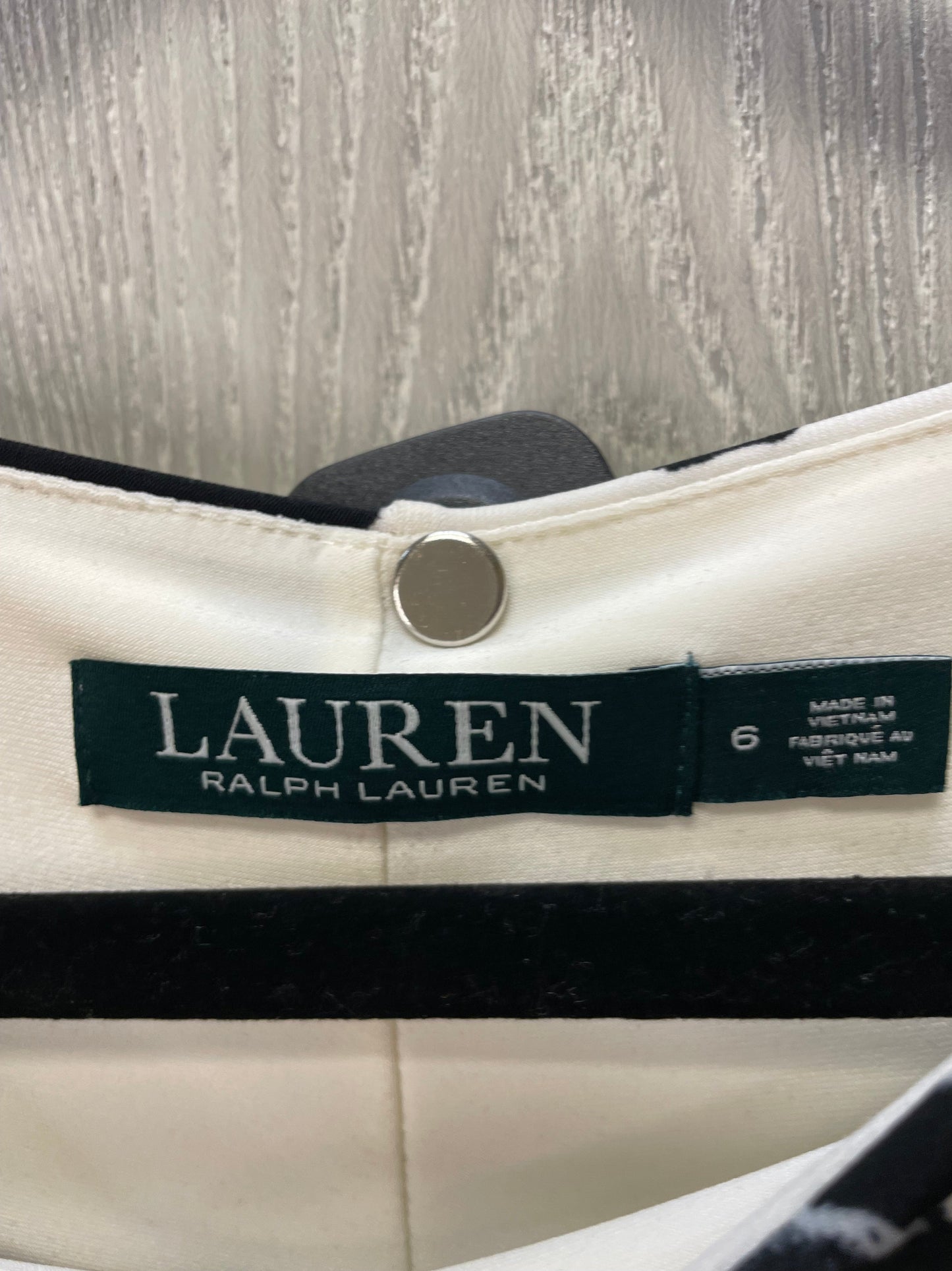 Dress Work By Lauren By Ralph Lauren In Black & Cream, Size: S