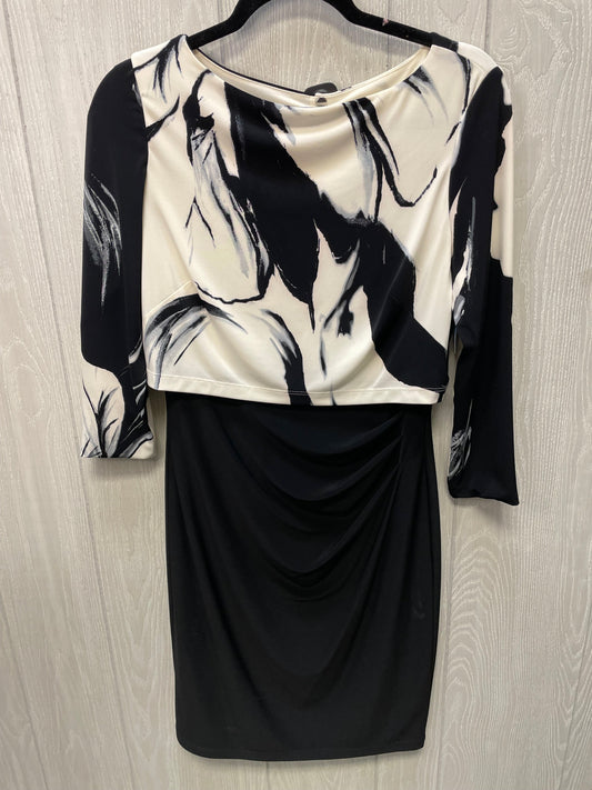 Dress Work By Lauren By Ralph Lauren In Black & Cream, Size: S