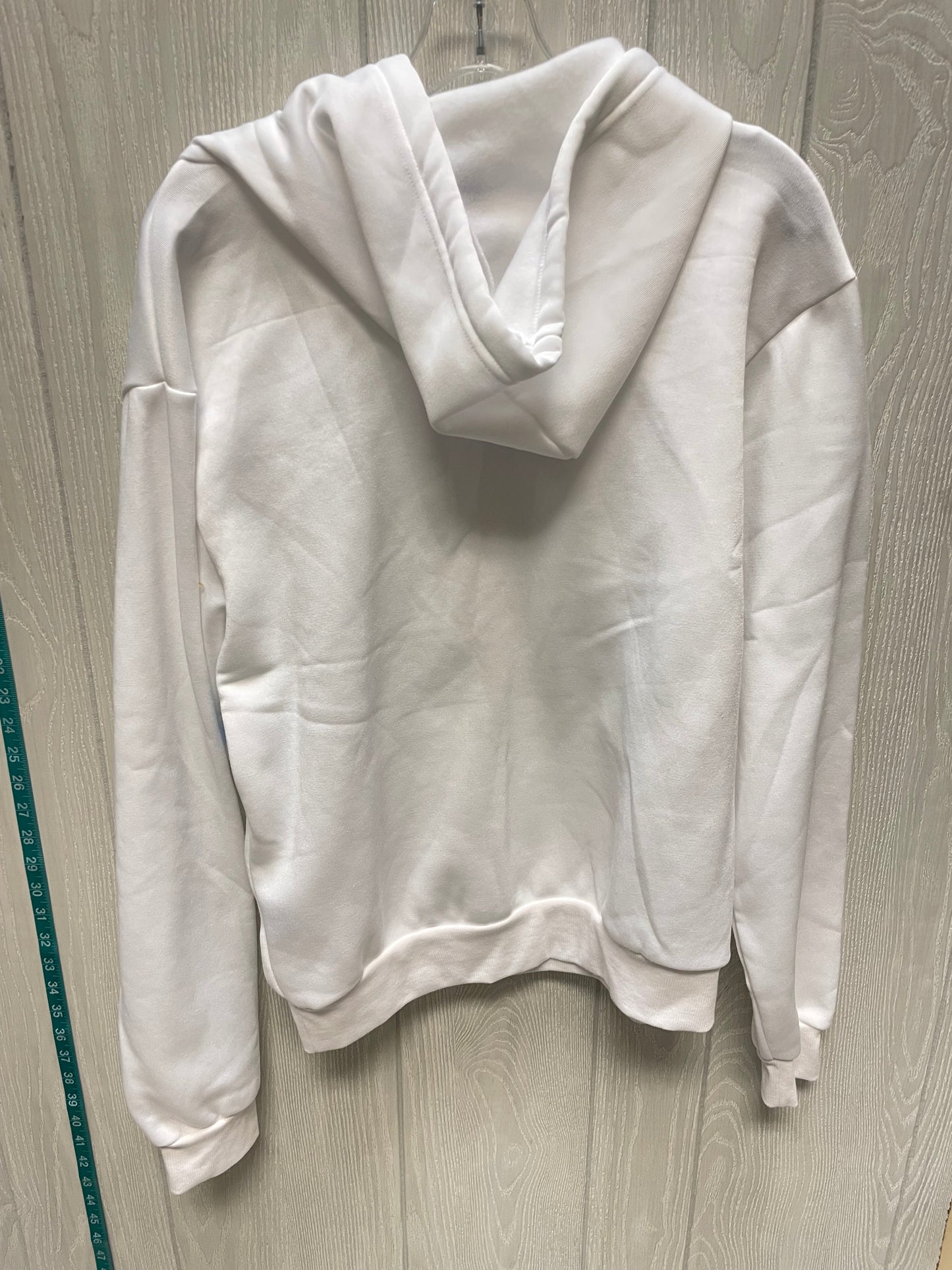 Sweatshirt Hoodie By ROCKSTAR In Silver & White, Size: L