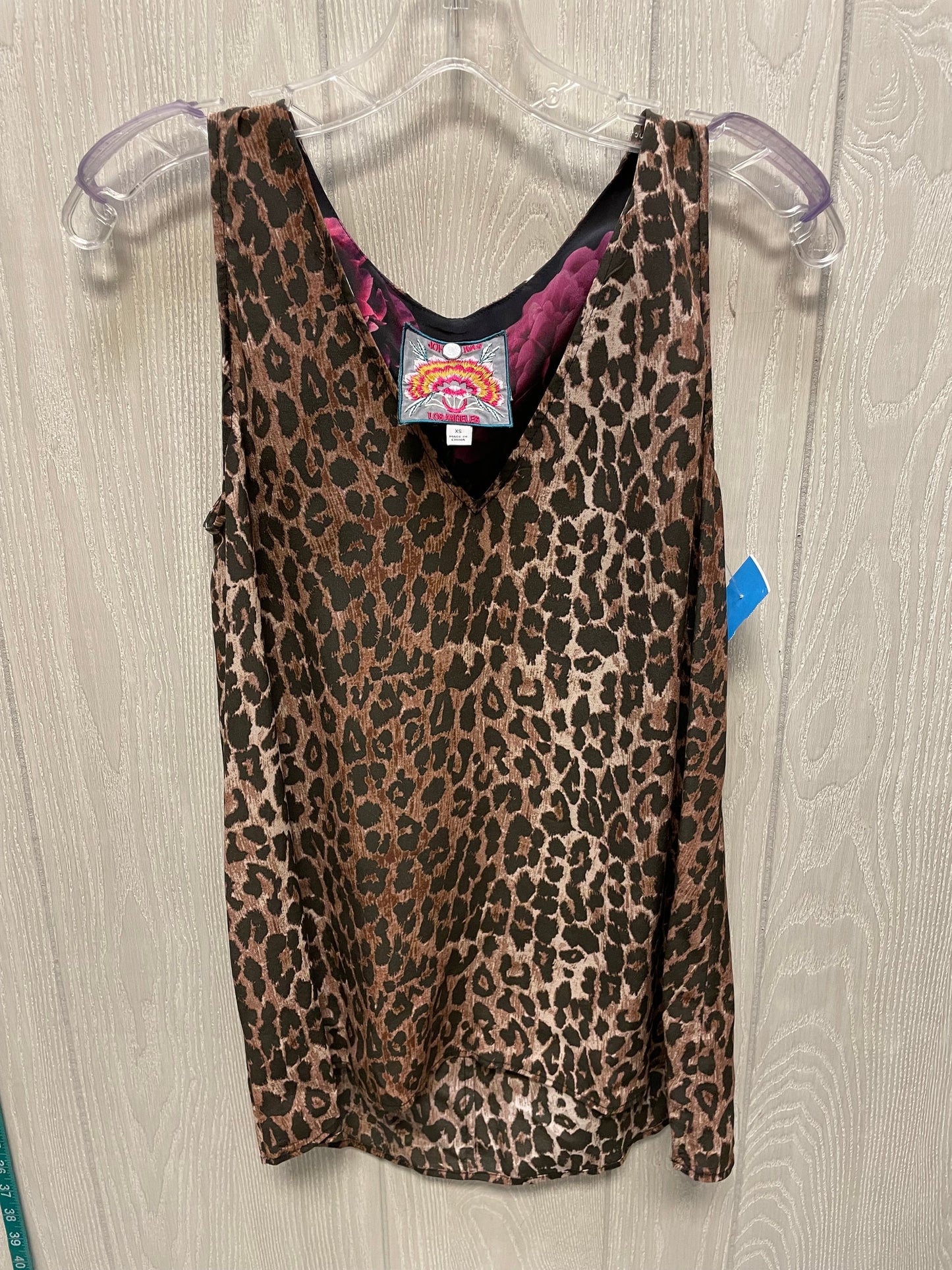 Blouse Sleeveless By Johnny Was In Animal Print, Size: Xs