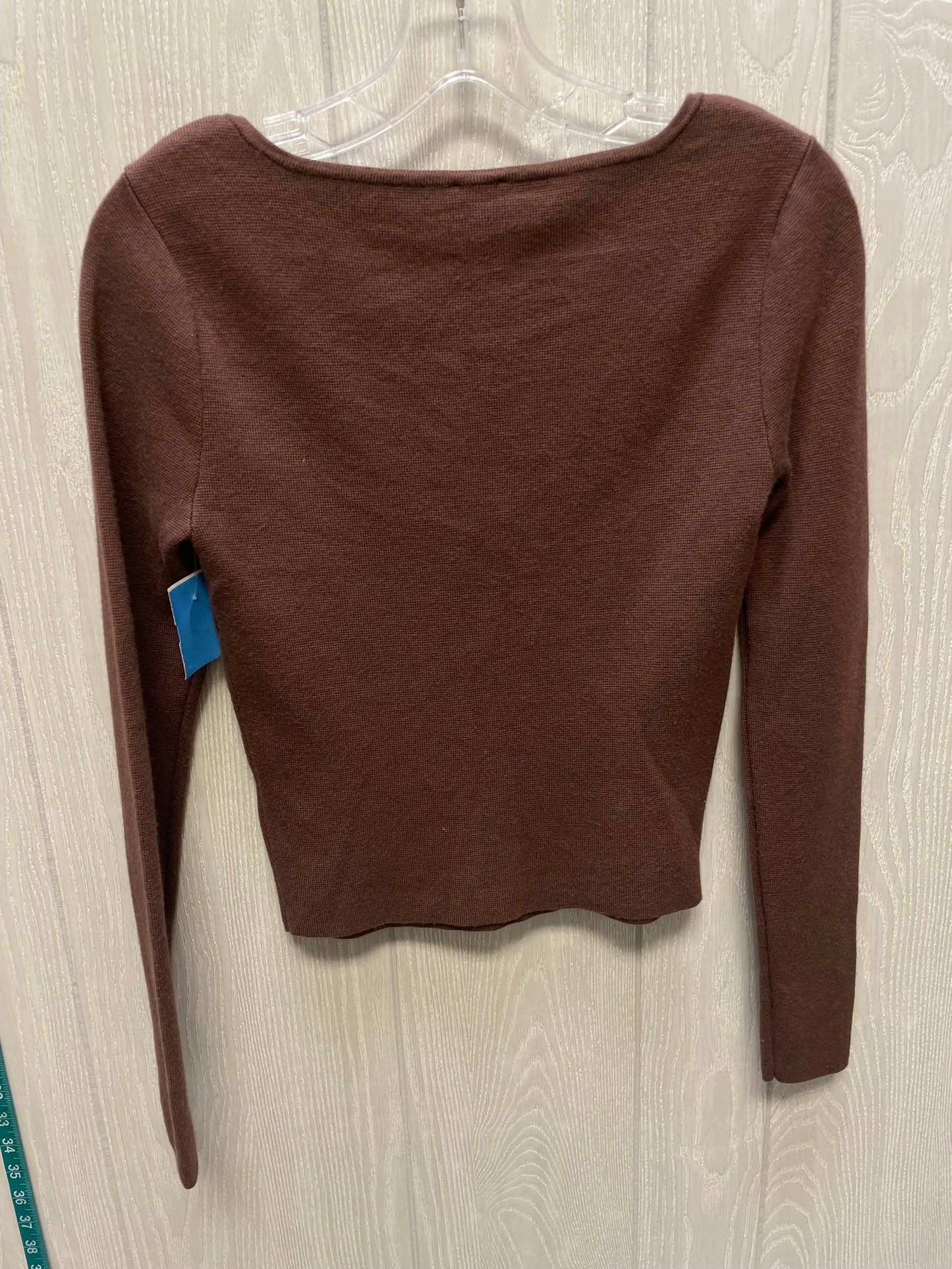 Top Long Sleeve By Abercrombie And Fitch In Brown, Size: M