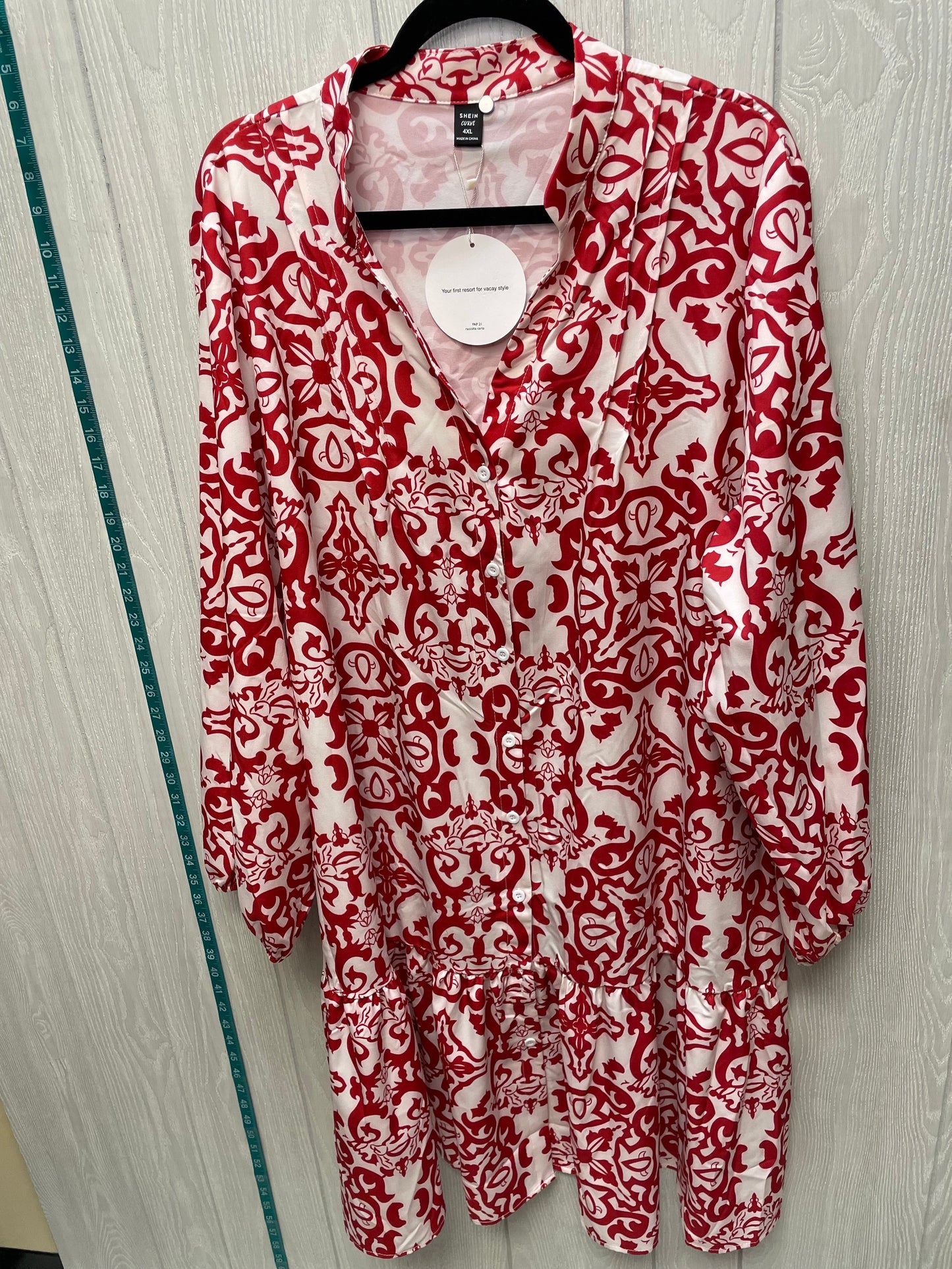 Dress Casual Midi By Shein In Red & White, Size: 4x