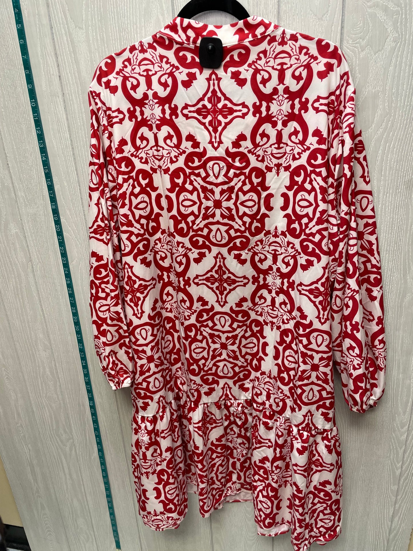 Dress Casual Midi By Shein In Red & White, Size: 4x