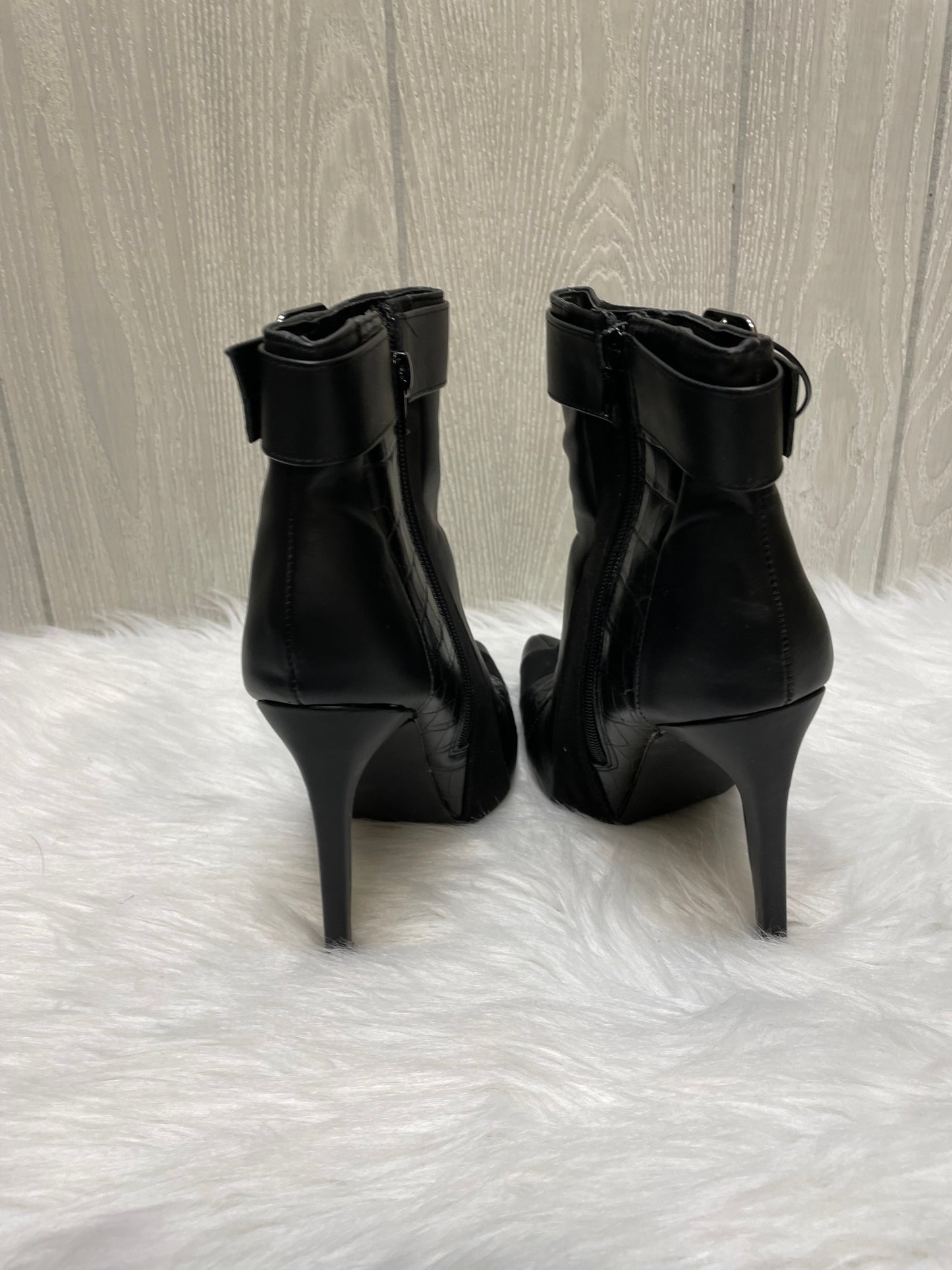 Black Boots Ankle Heels Shoedazzle, Size 8