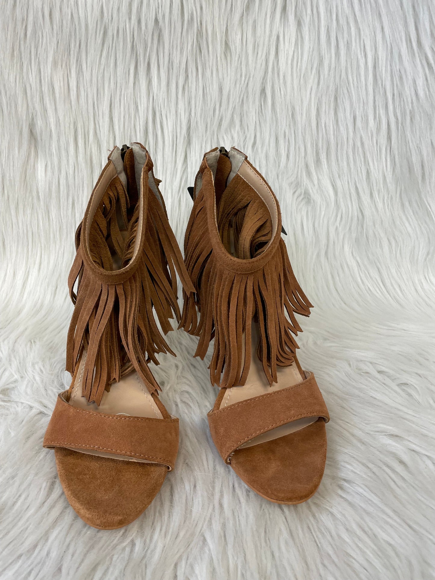 Sandals Heels Stiletto By Express In Brown, Size: 6.5