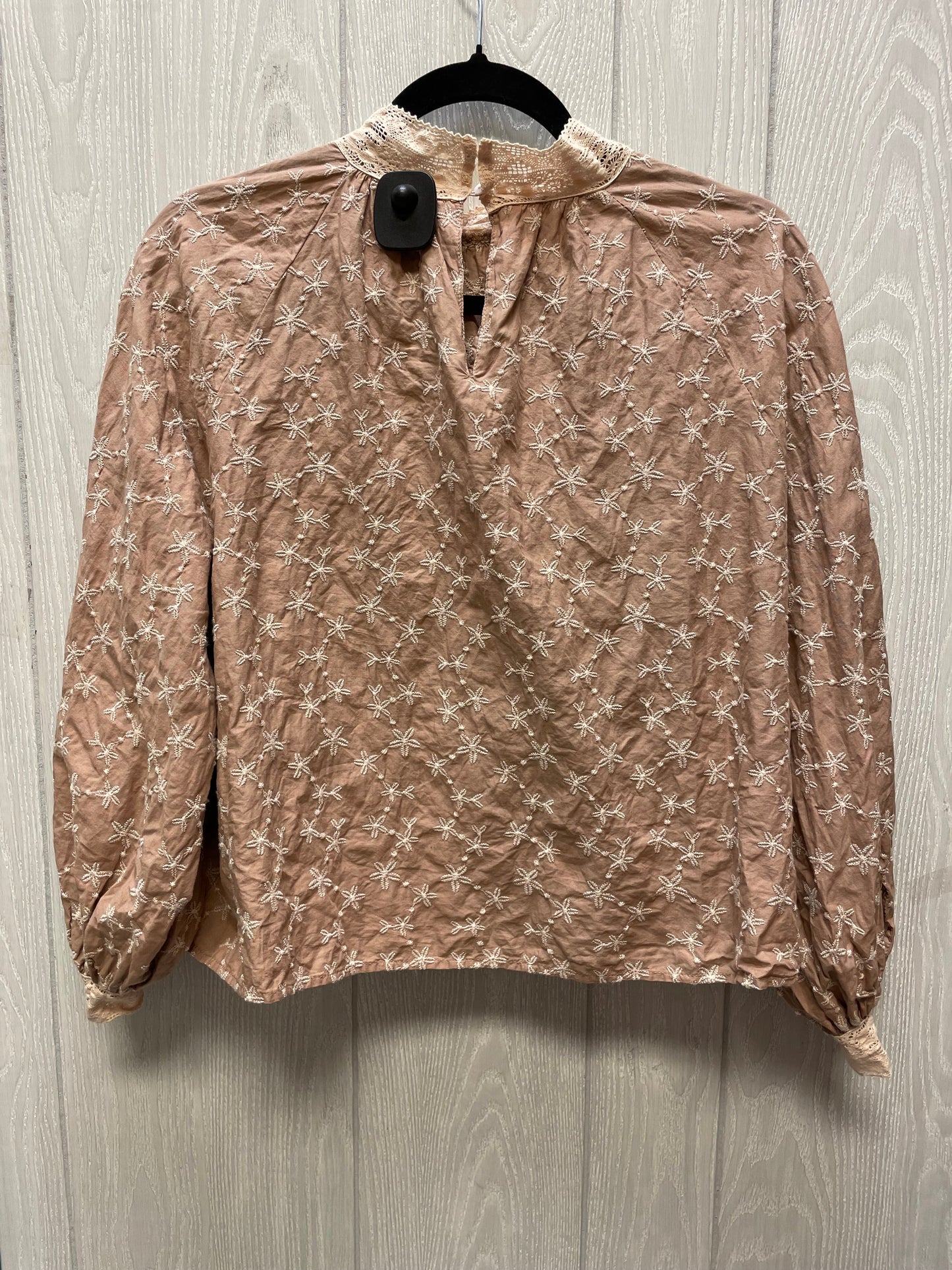 Top Long Sleeve By Zara In Brown, Size: S