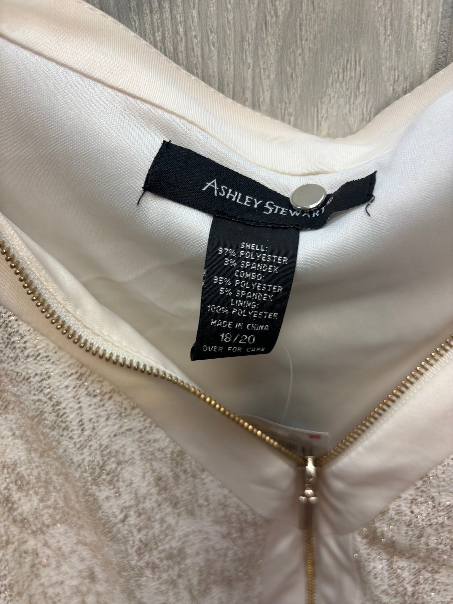 Gold & White Dress Work Ashley Stewart, Size 1x