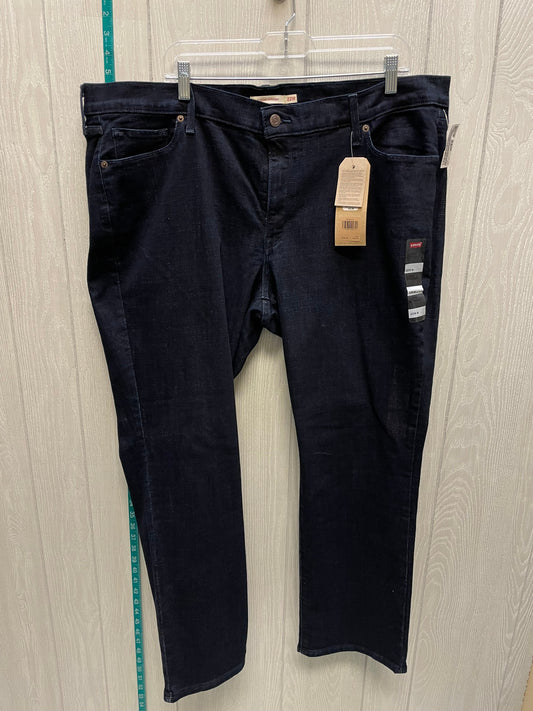 Blue Denim Jeans Straight Levis, Size 22
