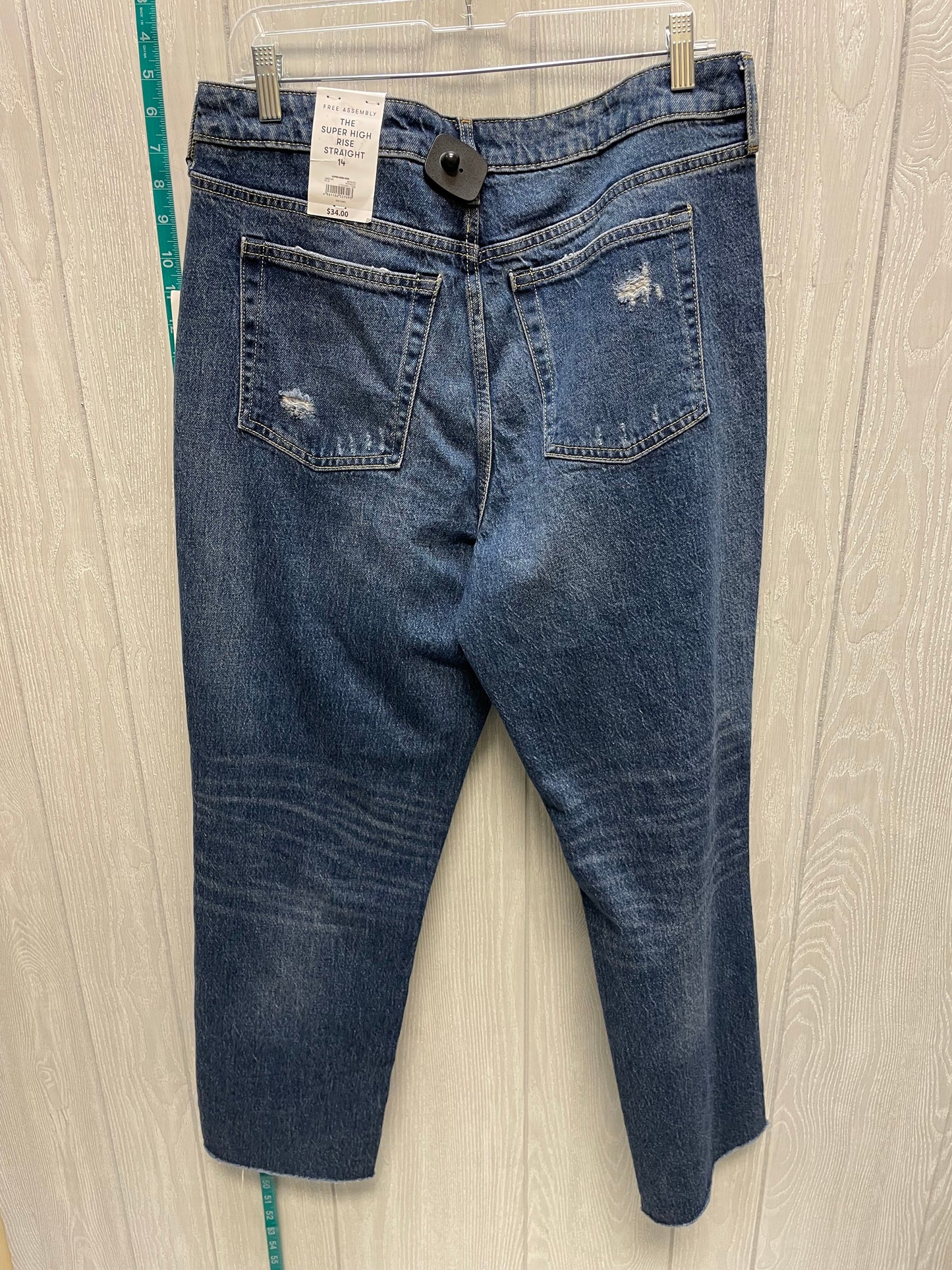 Blue Denim Jeans Straight Free Assembly, Size 14