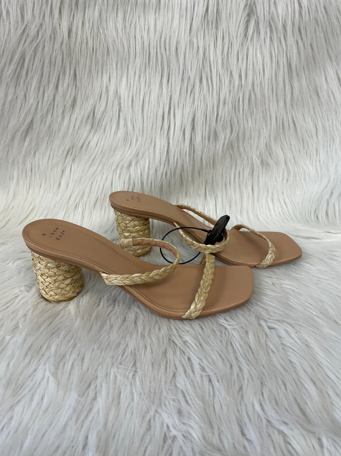 Sandals Heels Block By A New Day In Tan, Size: 11