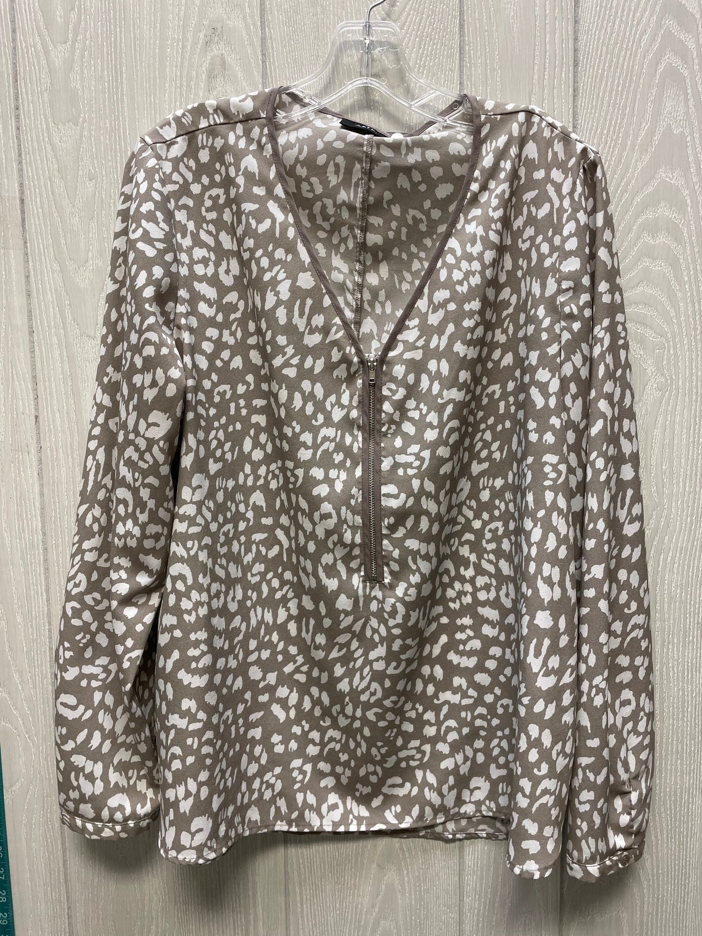 Top Long Sleeve By Apt 9 In Animal Print, Size: Xl