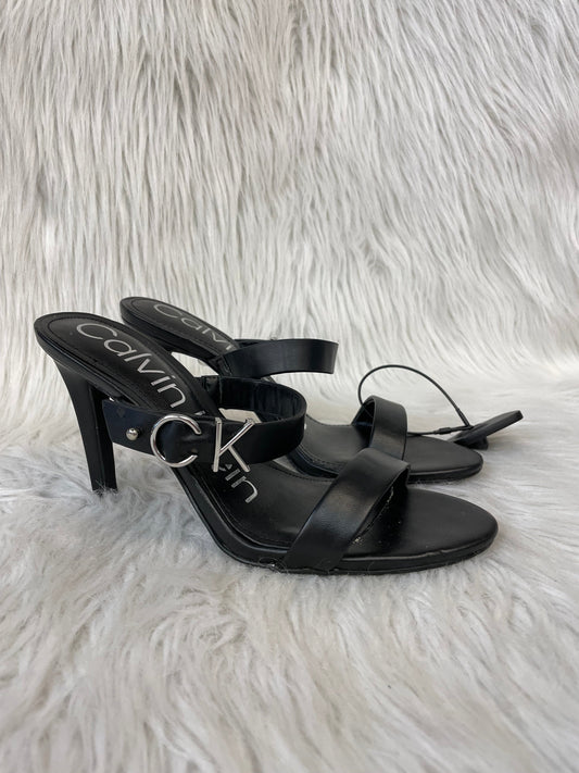 Sandals Heels Stiletto By Calvin Klein In Black, Size: 6.5