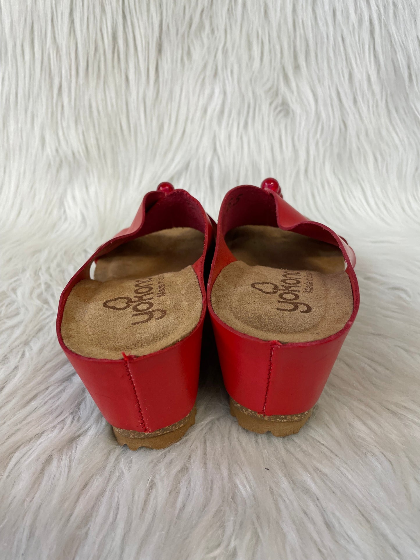 Sandals Heels Wedge By Clothes Mentor In Red, Size: 6.5