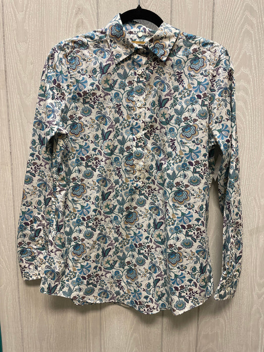 Blouse Long Sleeve By ANN MASHBURN In Floral Print, Size: S