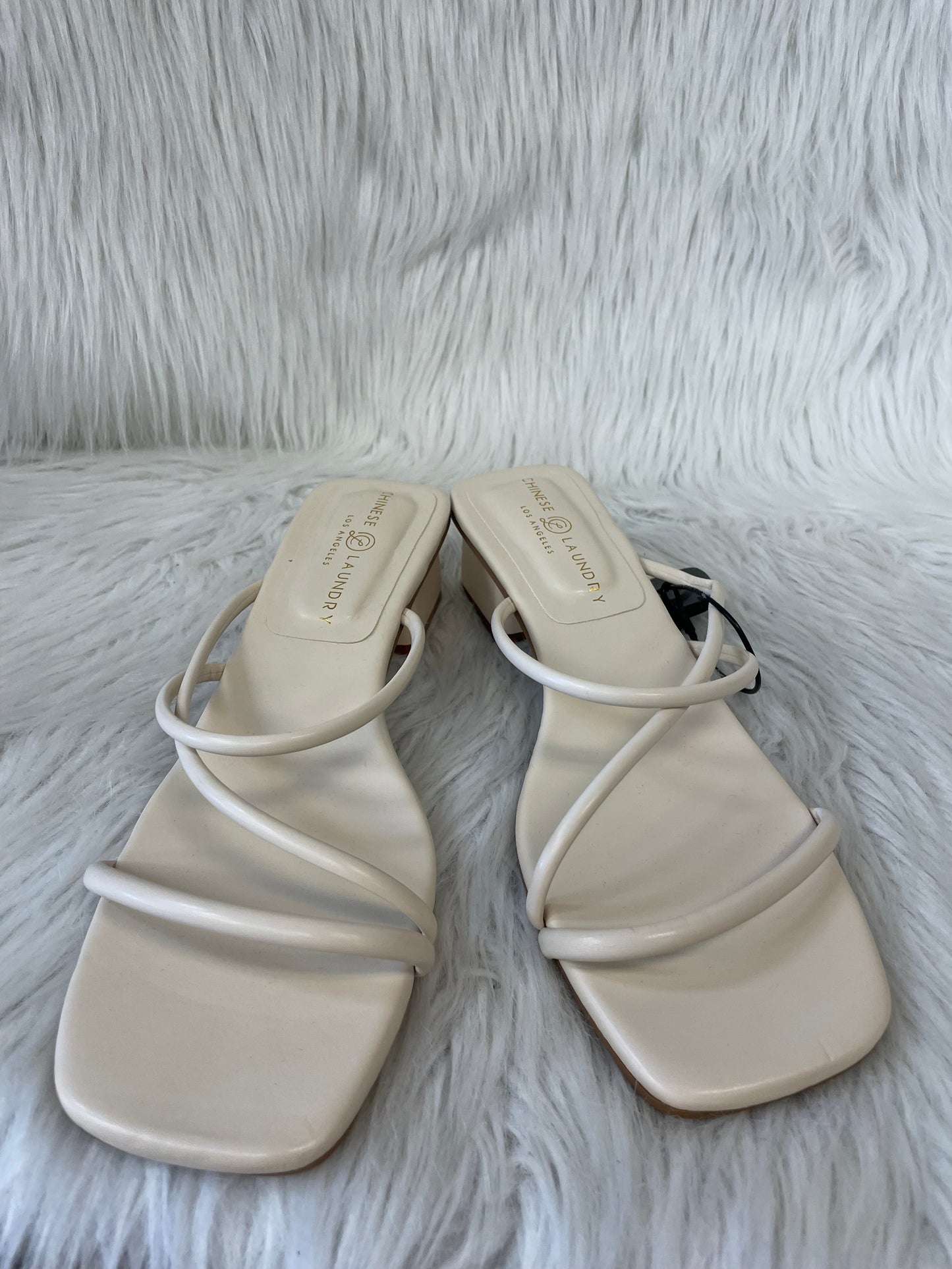 Sandals Heels Block By Chinese Laundry In Cream, Size: 10