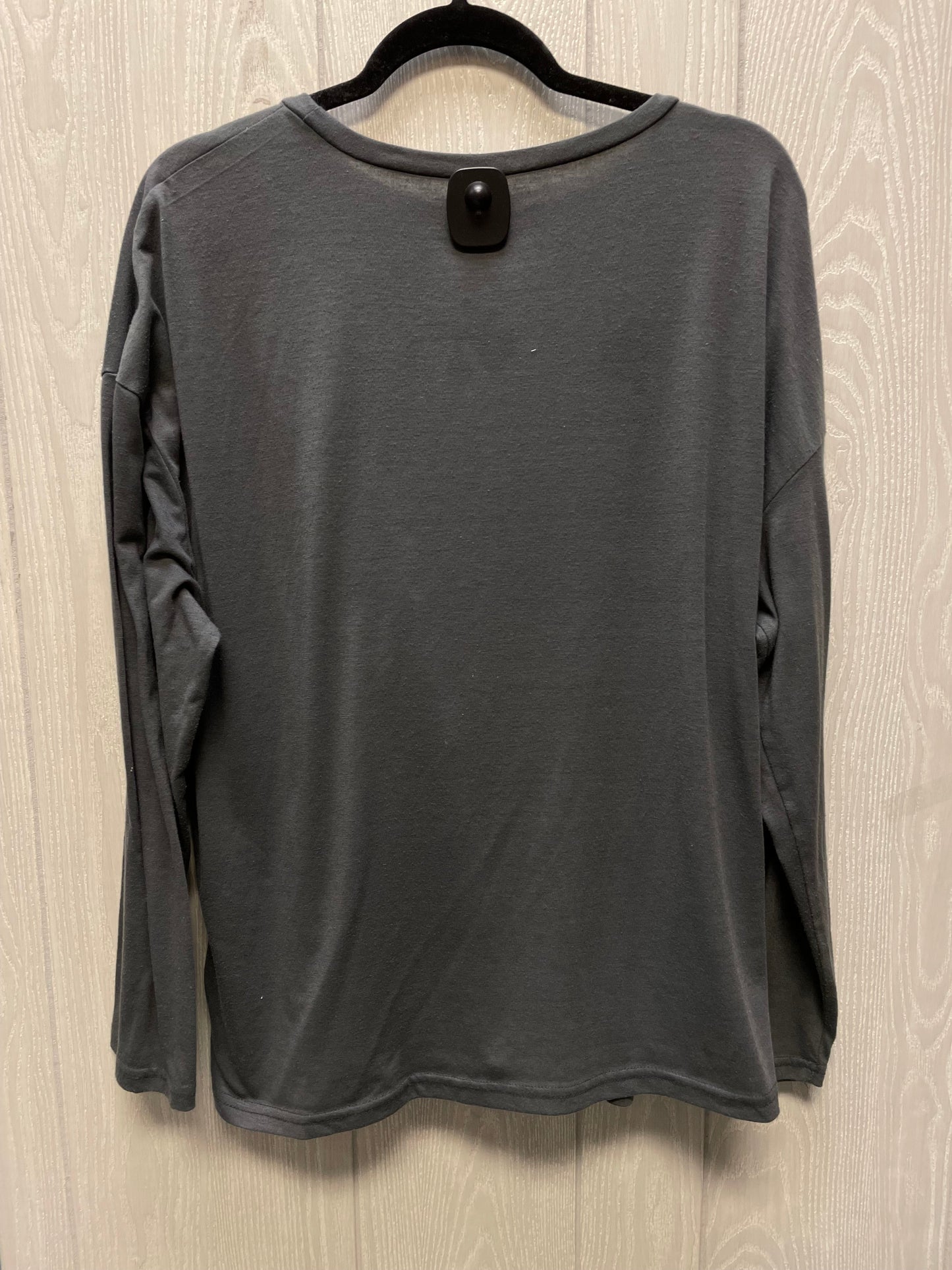 Top Long Sleeve Basic By Cme In Grey & Orange, Size: 1x