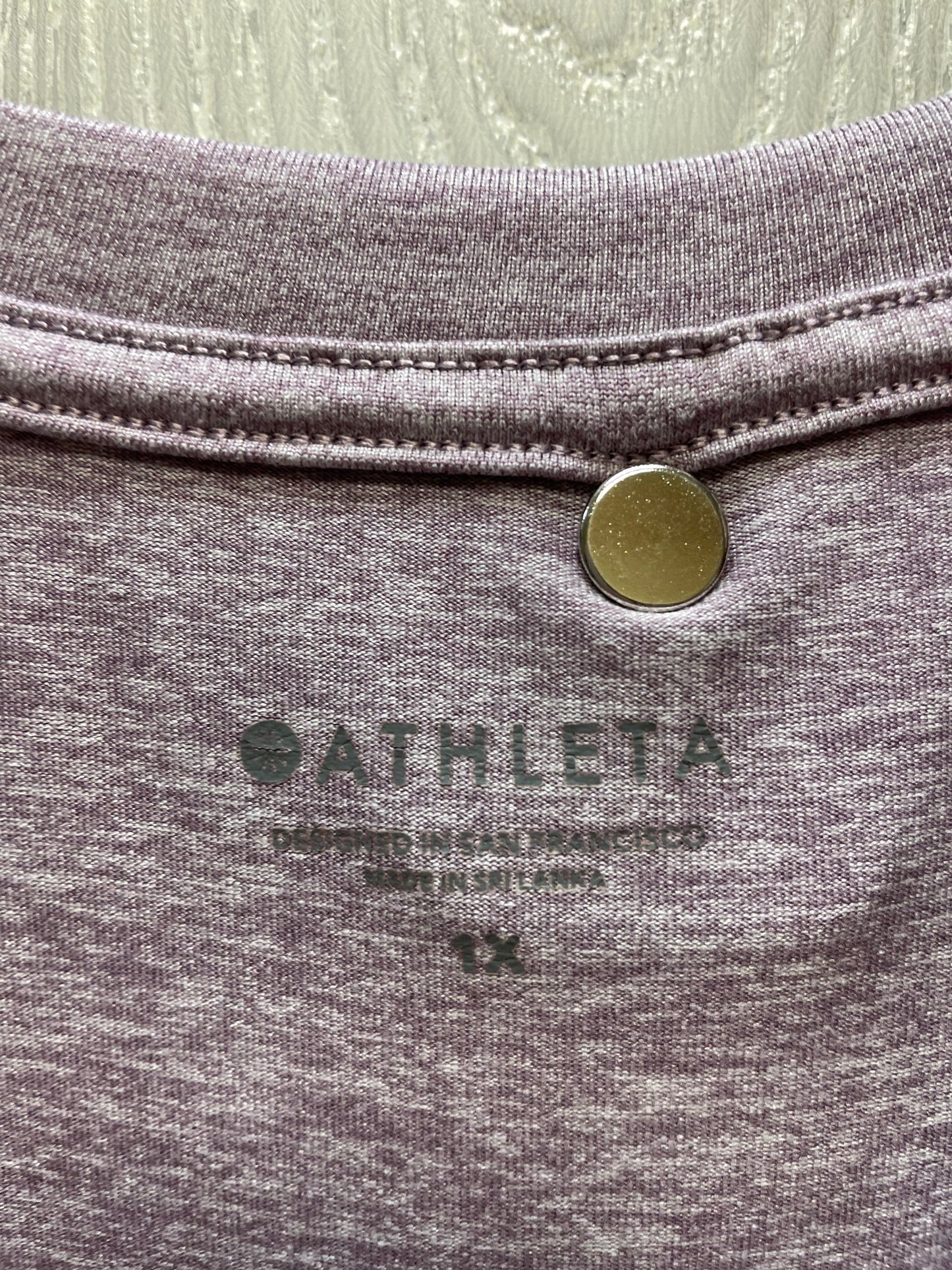 Athletic Top Long Sleeve Crewneck By Athleta In Purple, Size: 1x