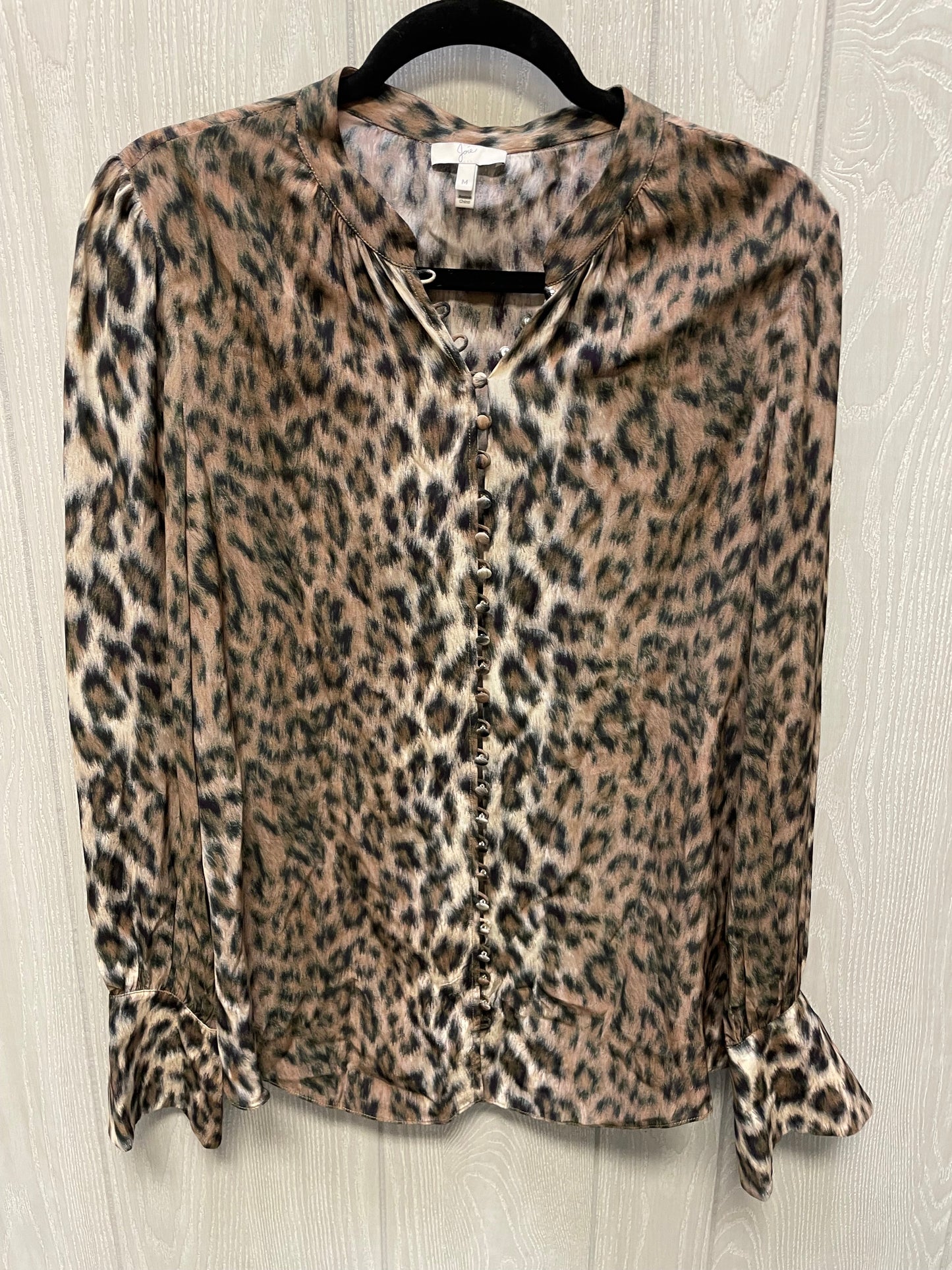 Blouse Long Sleeve By Joie In Animal Print, Size: M