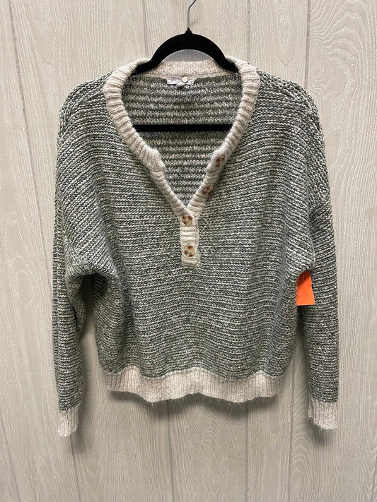 Sweater By Blu Pepper In Green & White, Size: L