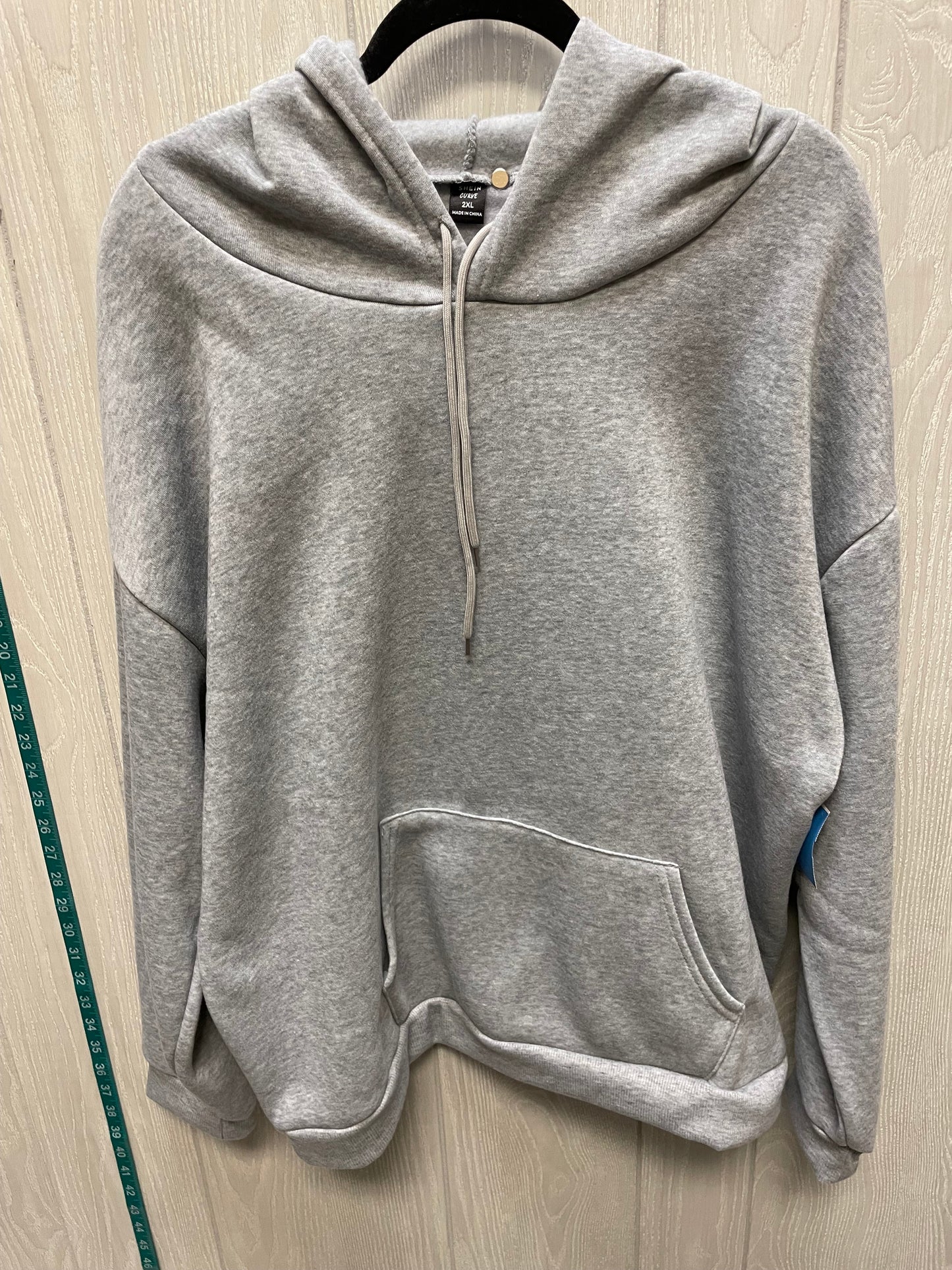 Sweatshirt Hoodie By Shein In Grey, Size: 2x