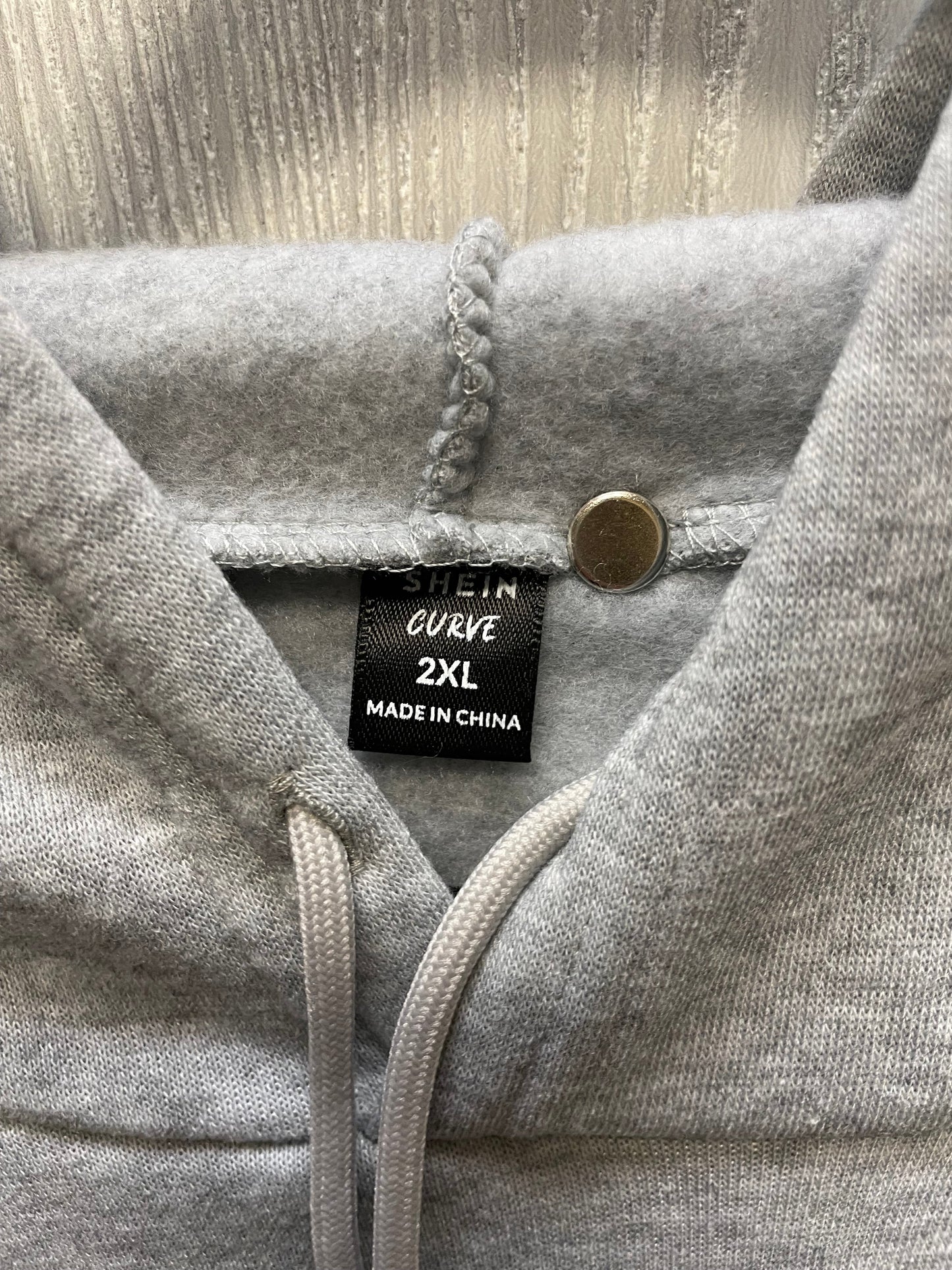 Sweatshirt Hoodie By Shein In Grey, Size: 2x