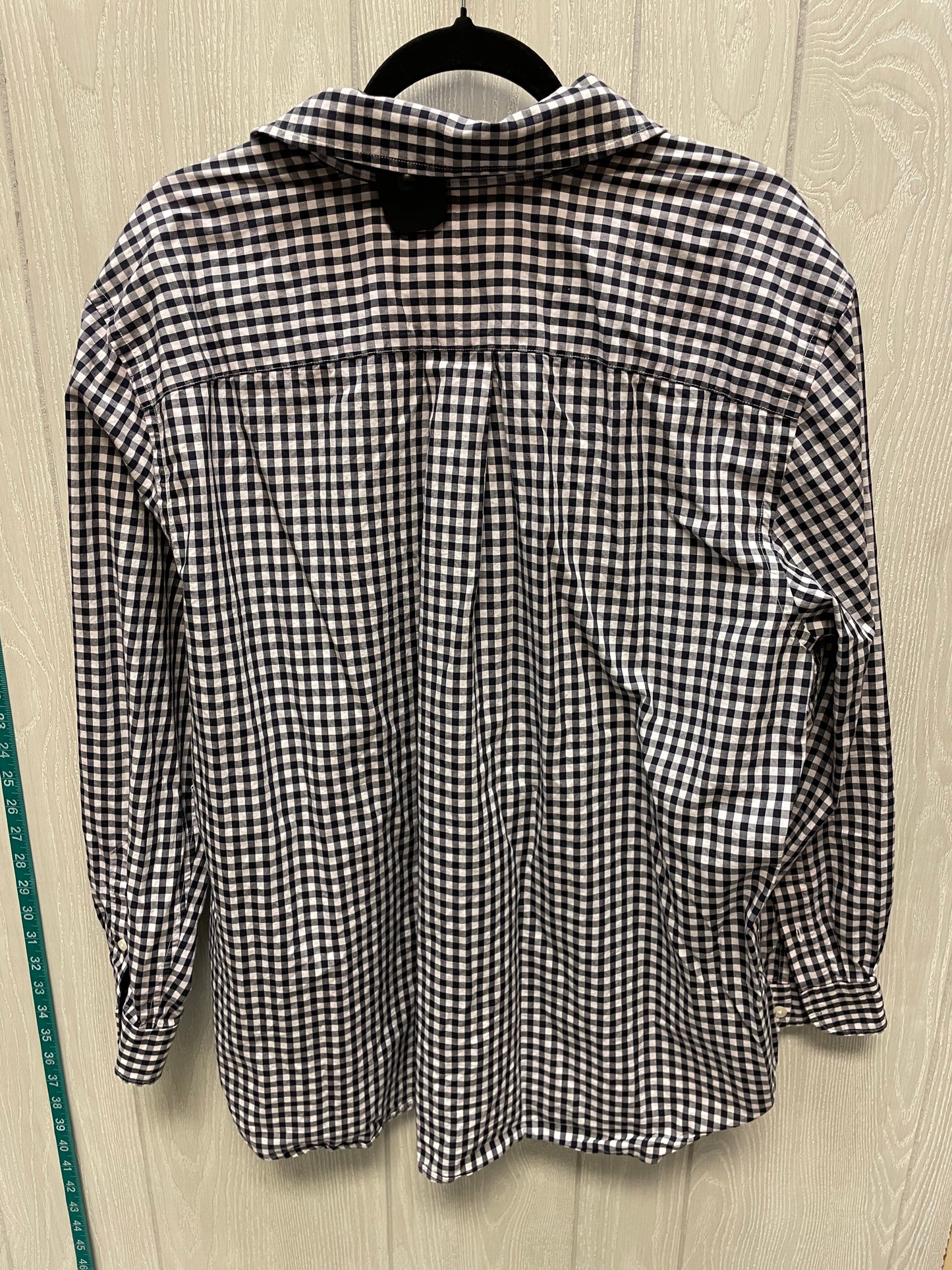 Top Long Sleeve By Lauren By Ralph Lauren In Blue & White, Size: 1x