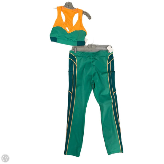 Athletic Pants 2pc By Fabletics In Green & Yellow, Size: L