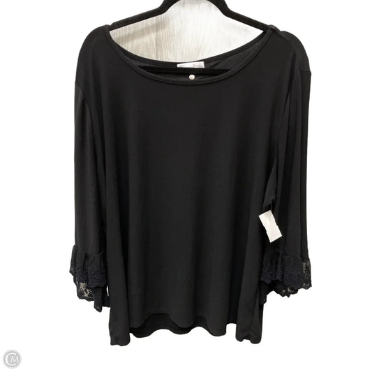 Top Long Sleeve By 89th And Madison In Black, Size: 2x