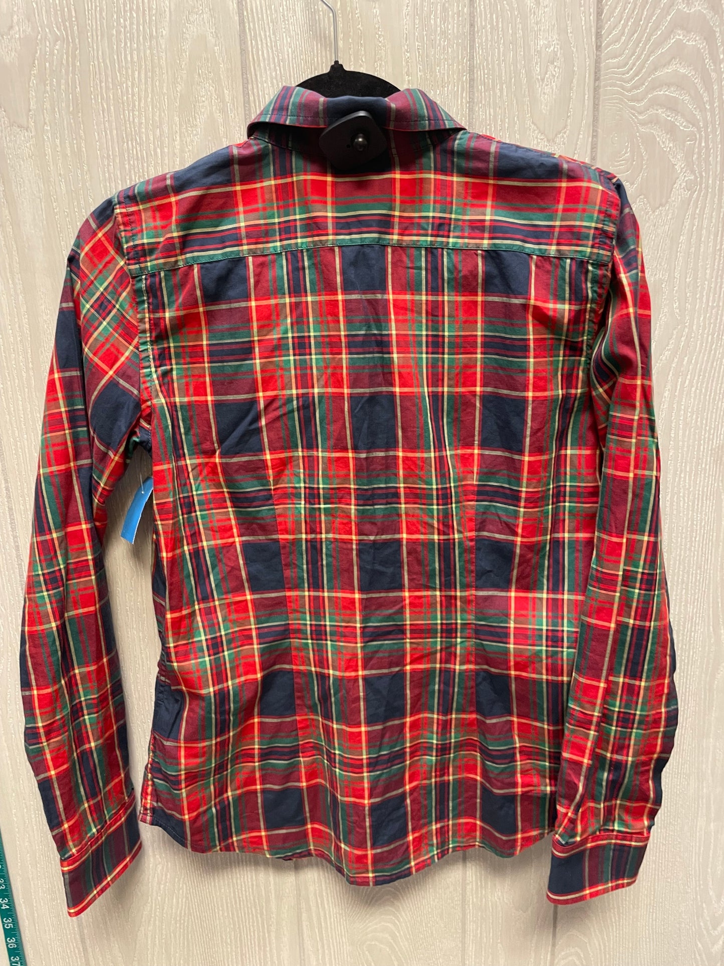 Top Long Sleeve By Lauren By Ralph Lauren In Plaid Pattern, Size: S