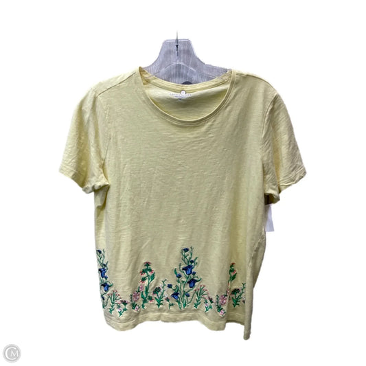Top Short Sleeve By Laura Scott In Yellow, Size: M