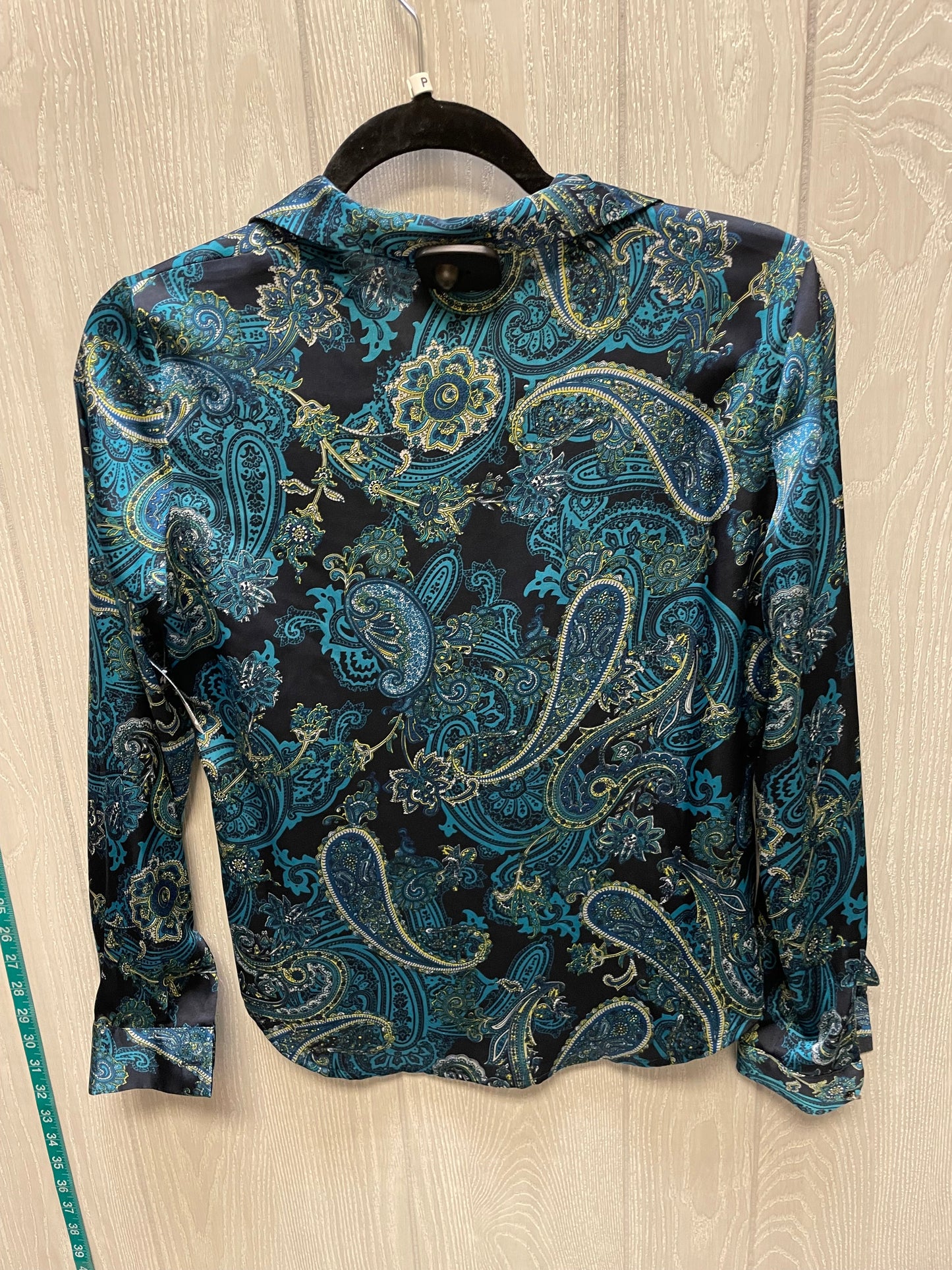 Blouse Long Sleeve By Jones New York In Blue & Green, Size: Sp