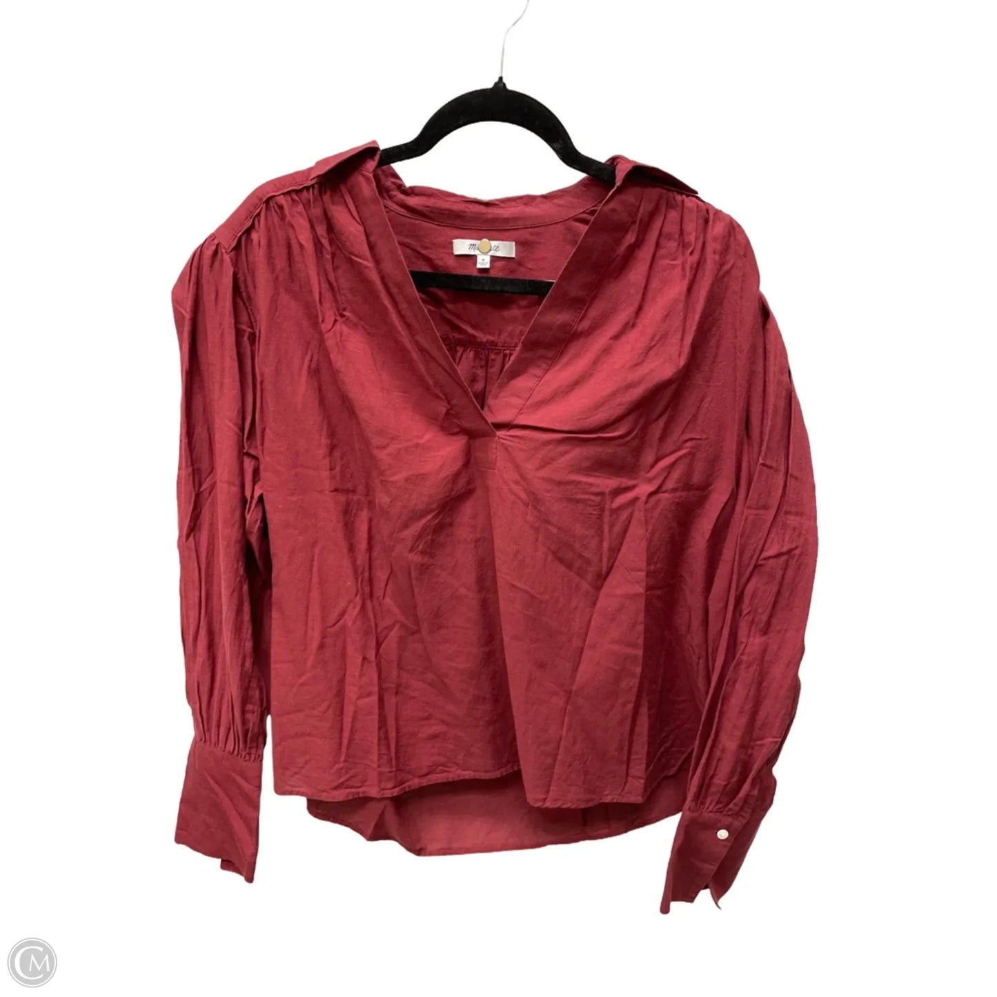 Top Long Sleeve By Madewell In Maroon, Size: M