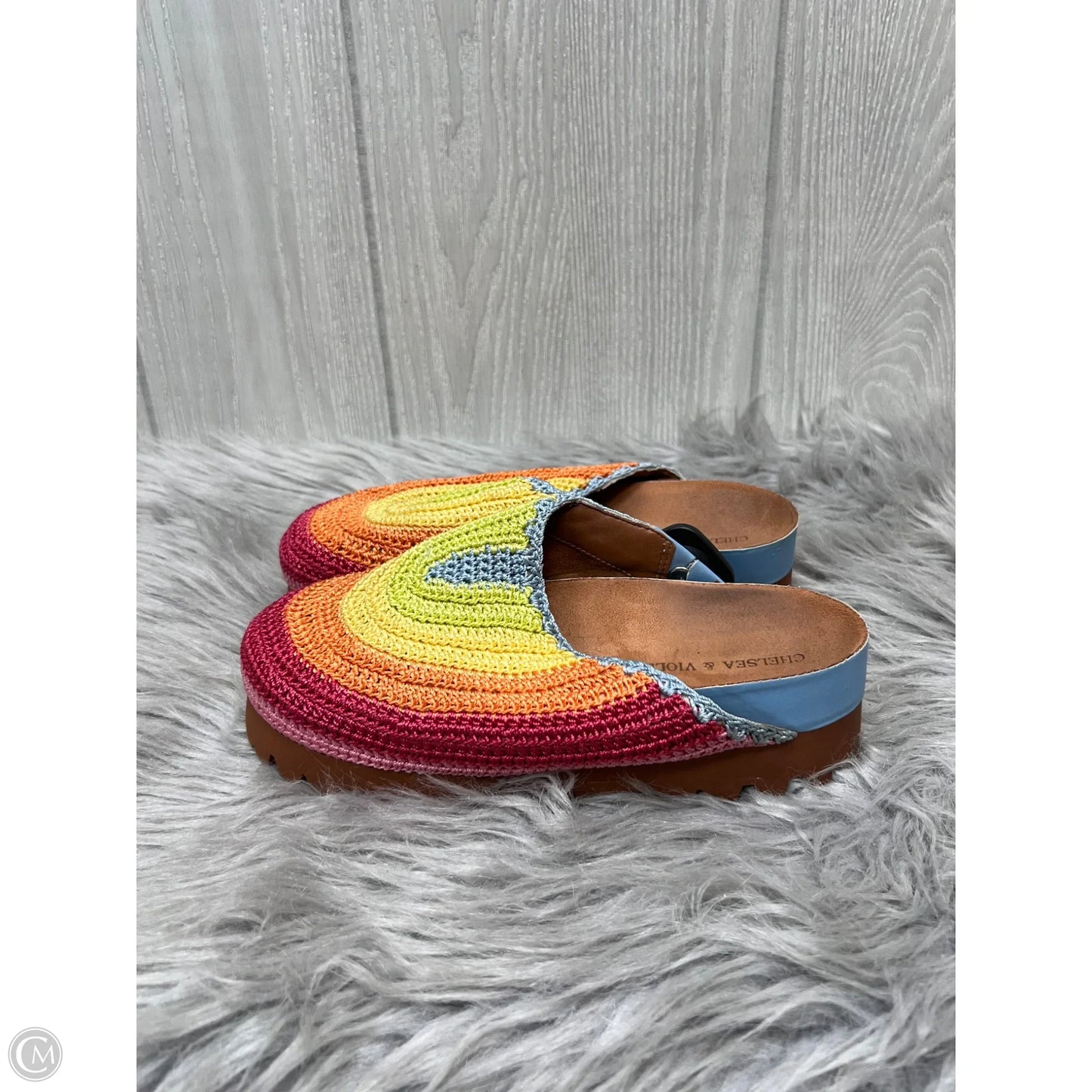 Shoes Heels Platform By Chelsea And Violet In Rainbow Print, Size: 6