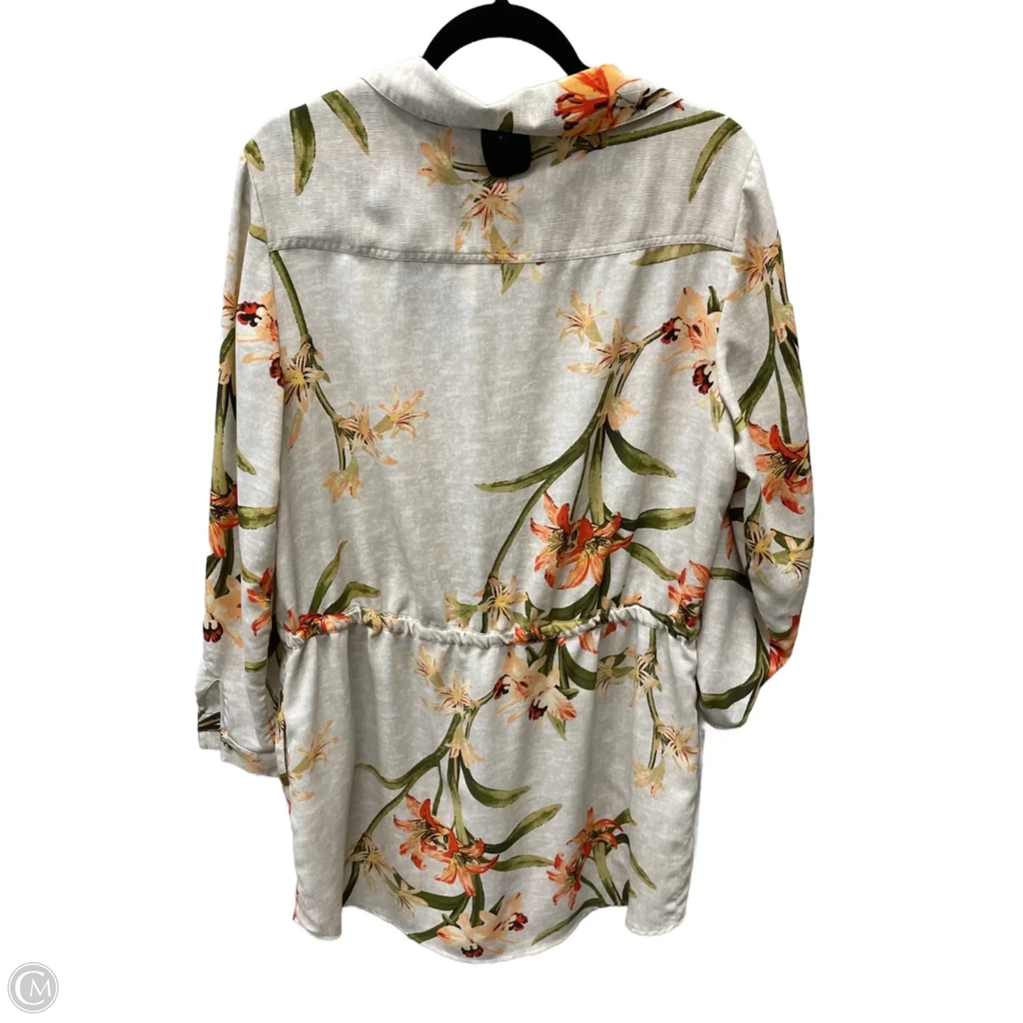 Tunic Long Sleeve By Chicos In Floral Print, Size: L